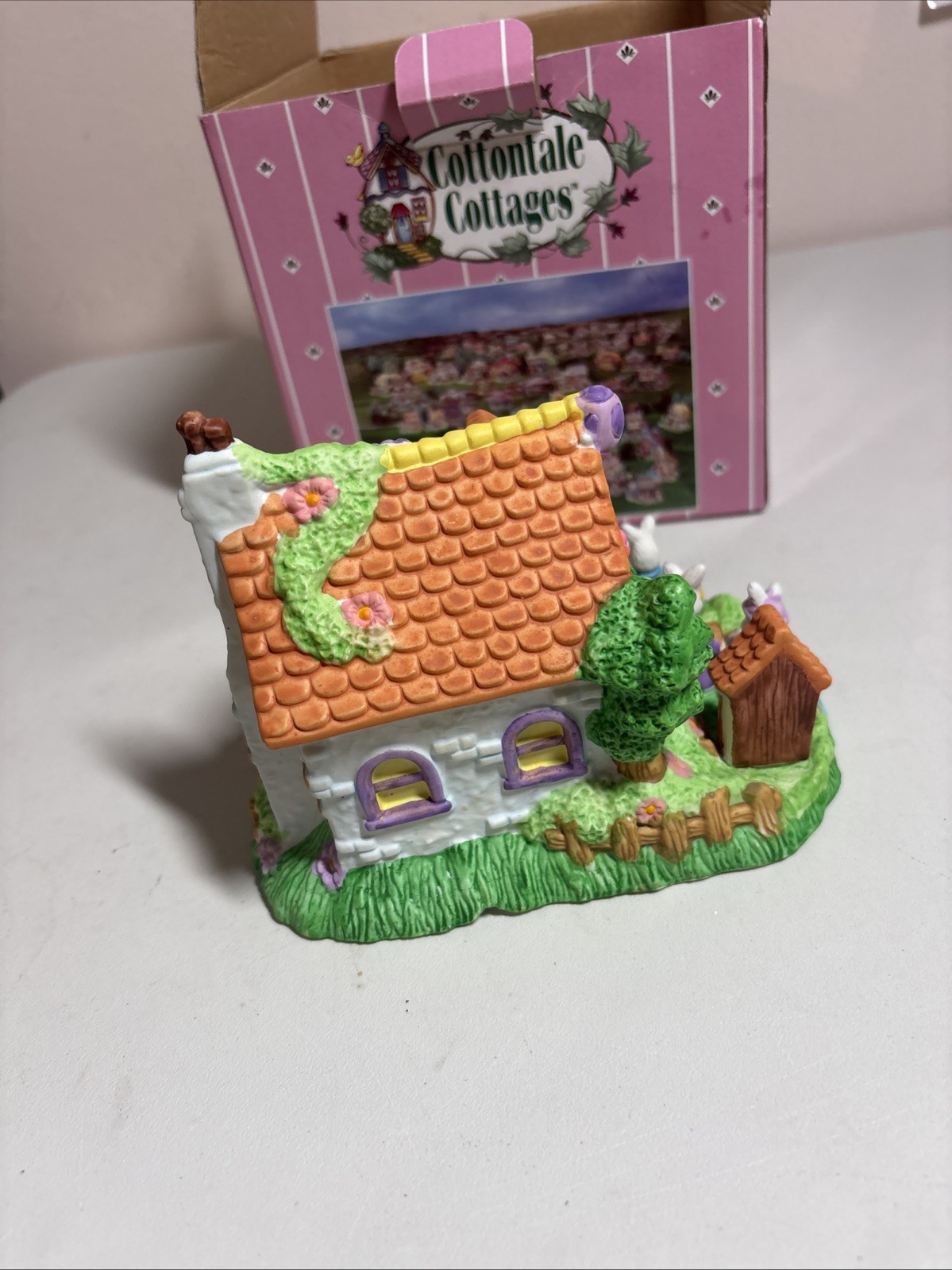 Cottontale Cottages Spring Bunny Easter Village RESIDENCE painted cottage w/ Box