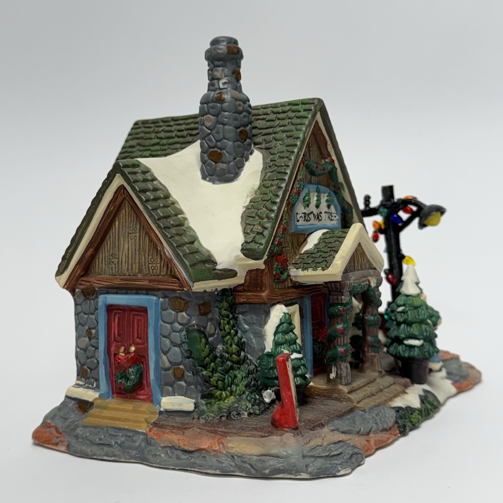 Christmas Streets Tree Seller’s House Lighted Village with Box Styrofoam READ