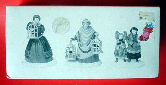 Department 56 Heritage Village Collection The Bird Seller Retired 58033 set of 3