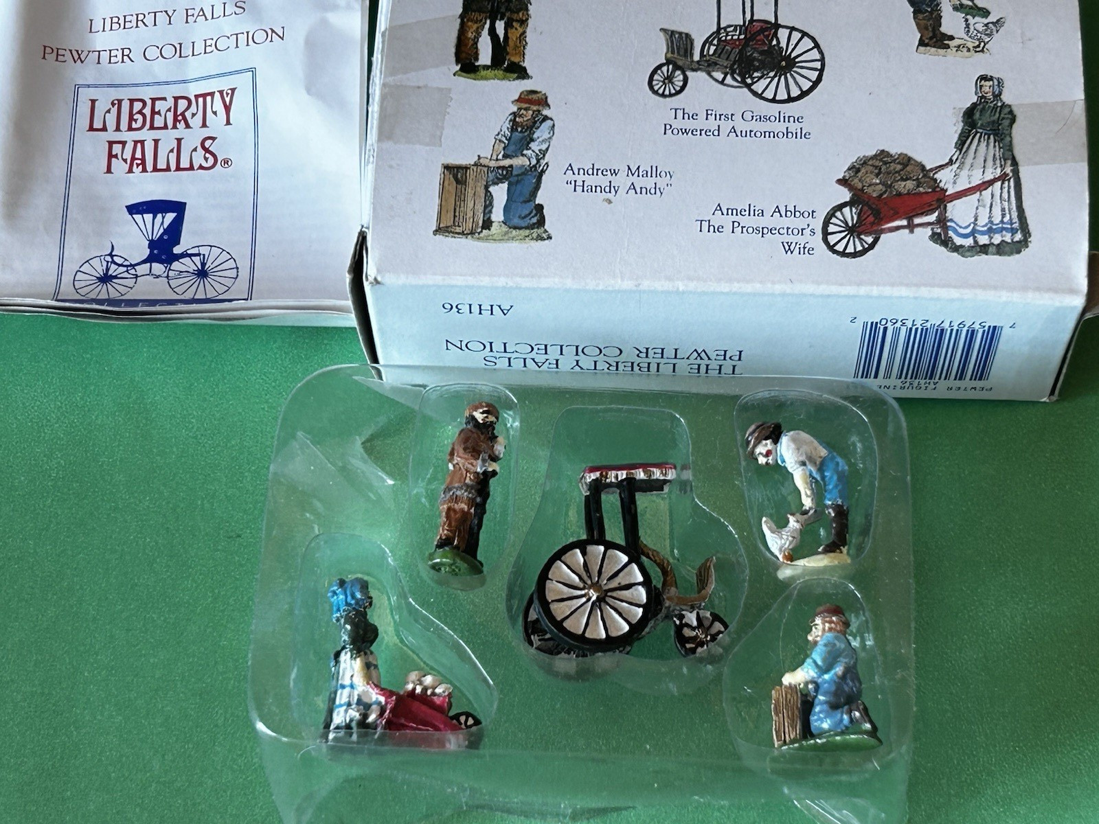 Liberty Falls Set 5 Hand Painted Pewter Figures Trapper Prospector Auto ++ AH136