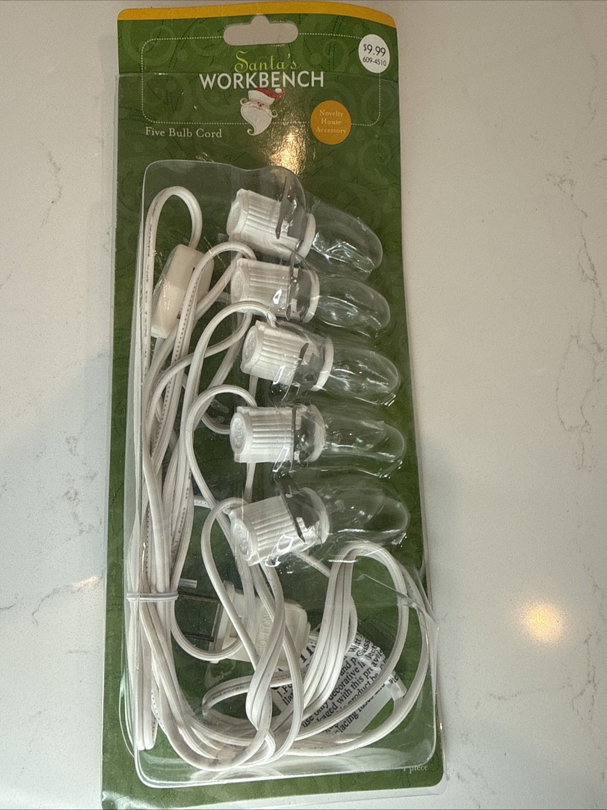 Santas Workbench 5 Light Cord Set For Porcelain Lighted House 2002 Jo-Ann Stores