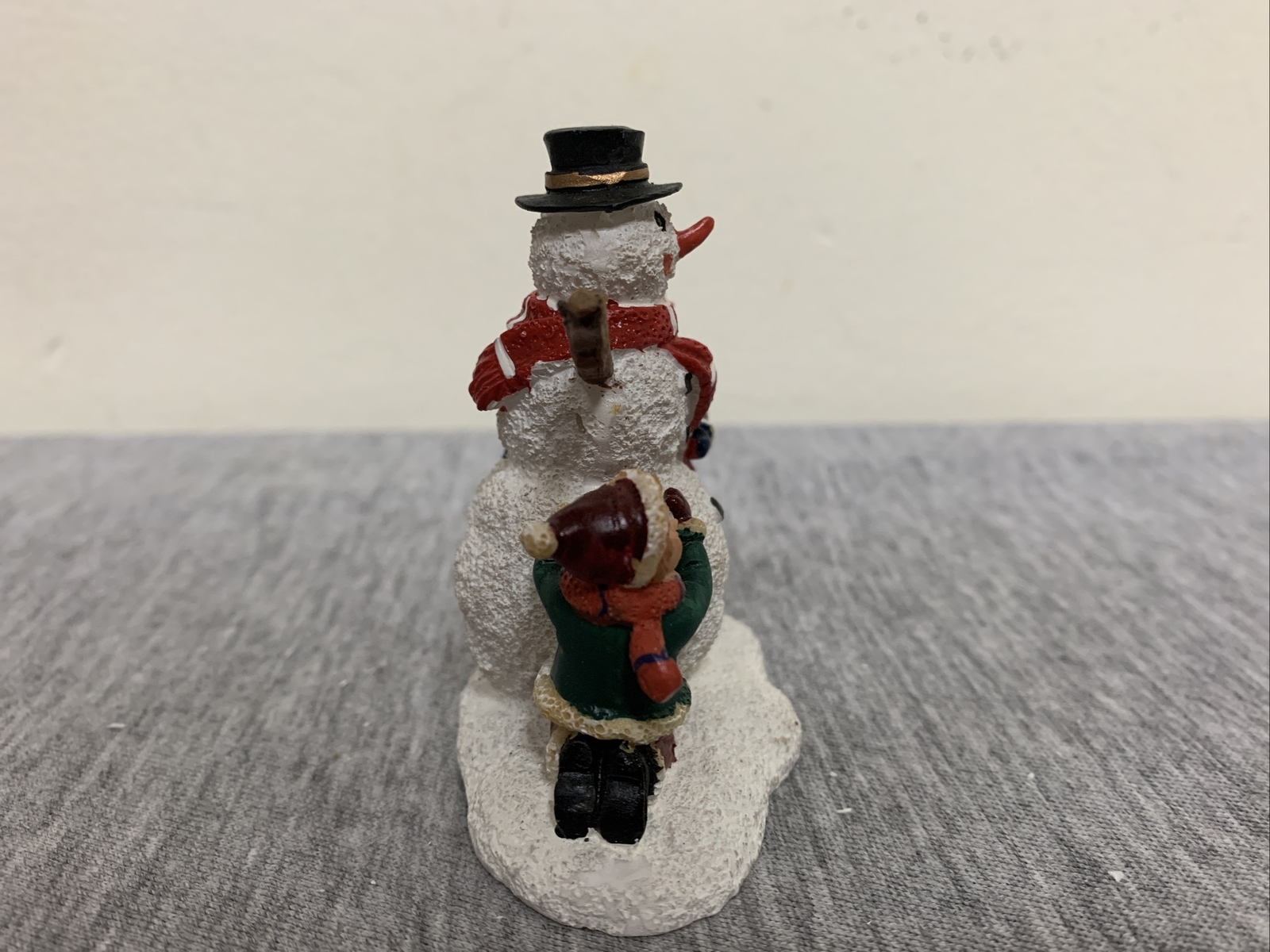 Vintage The Village Collection Children Building Snowman Christmas Village Fig.