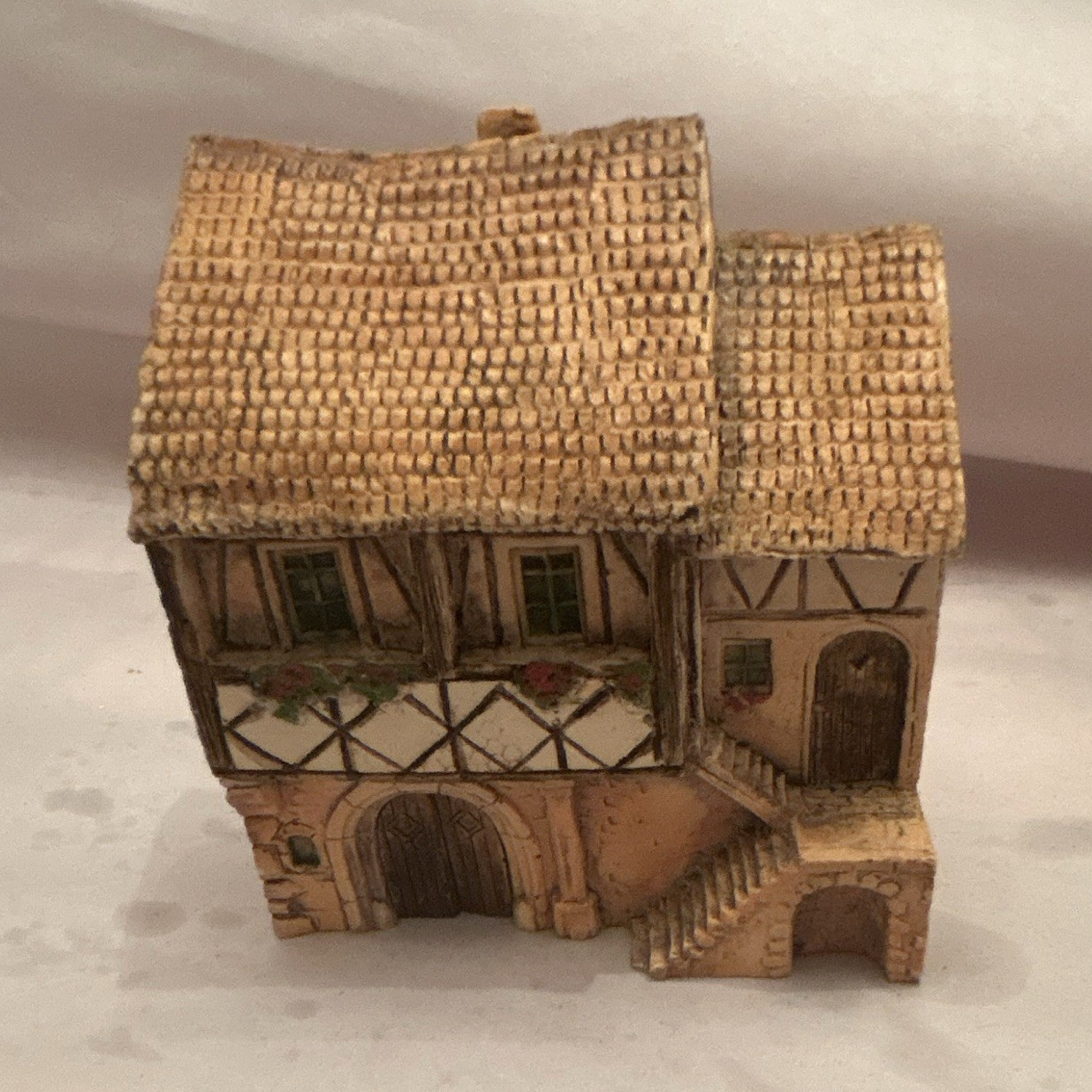 Creation A.D.M Hand Painted Ceramic Signed Fegersheim Village House Building