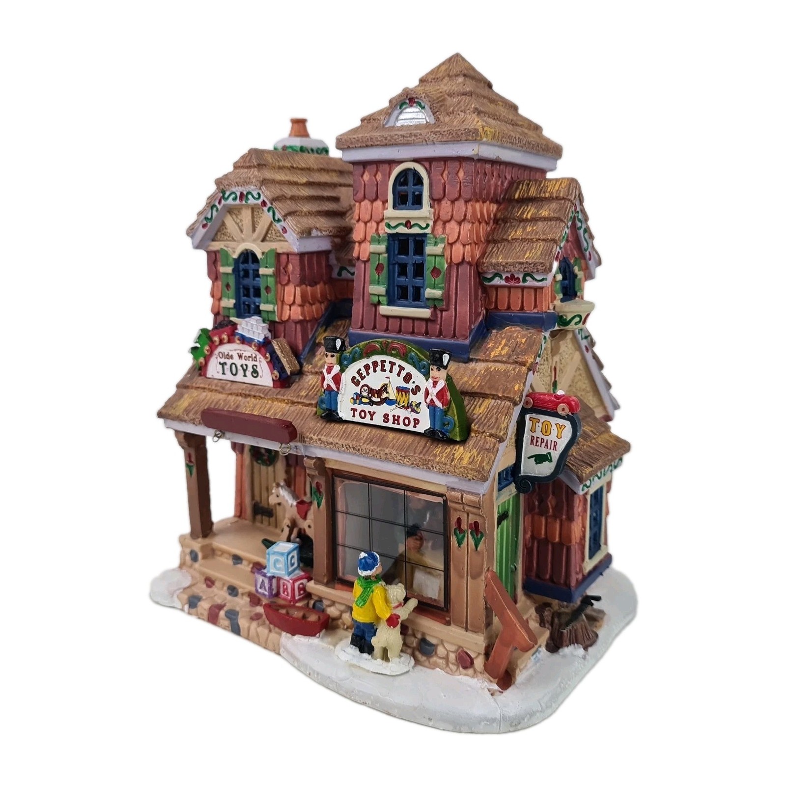 🚨 LEMAX Signature Series Geppettos Toy Shop 25390 Porcelain Lighted House Vntg
