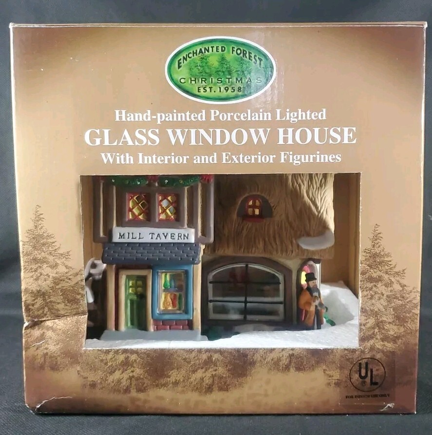 Lemax Enchanted Forest Glass Window House Mill Tavern New In Box See Photos ***