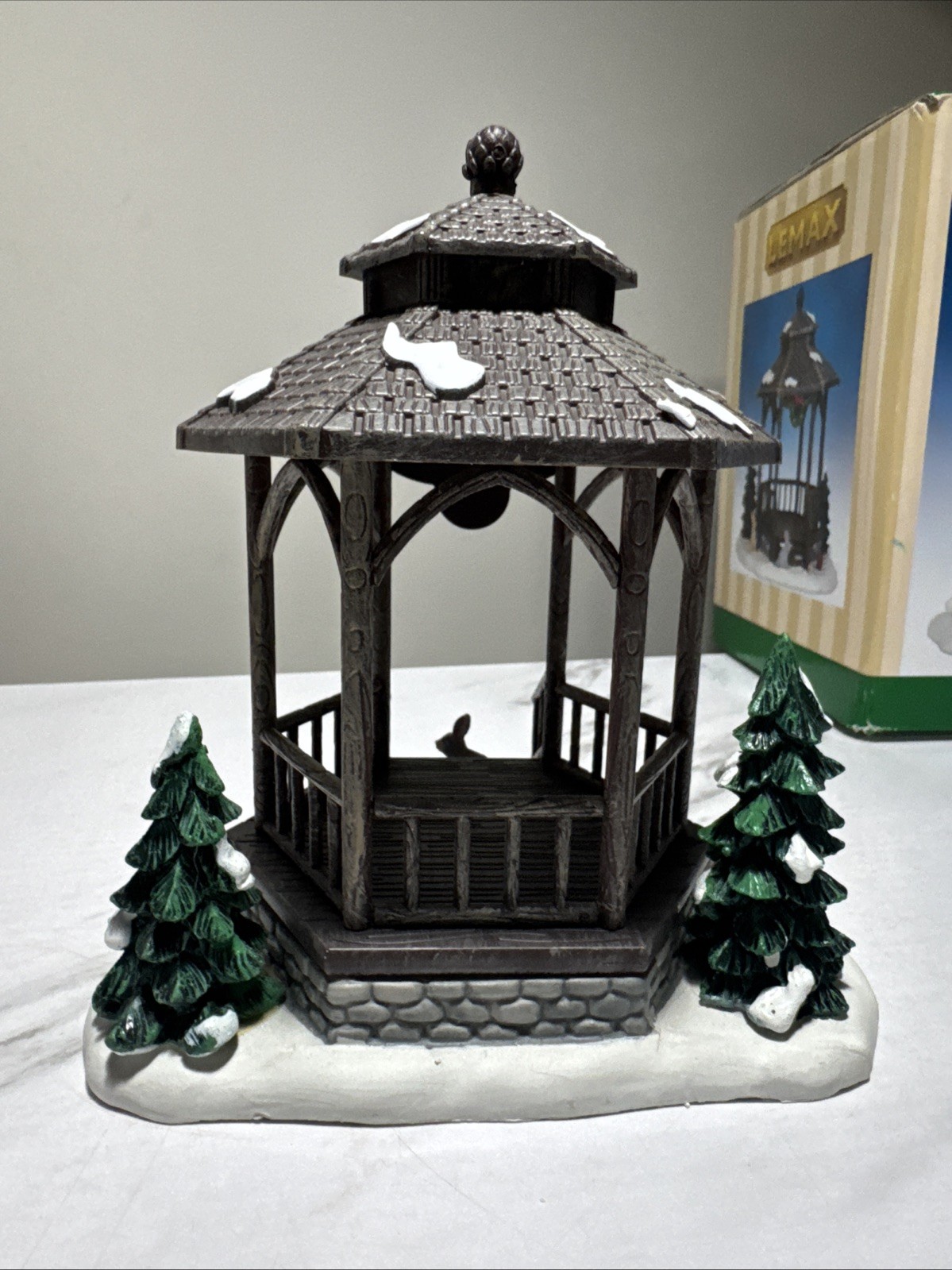 LEMAX Winter Gazebo #43084 Wooden Accessory in Box Same Day Shipping