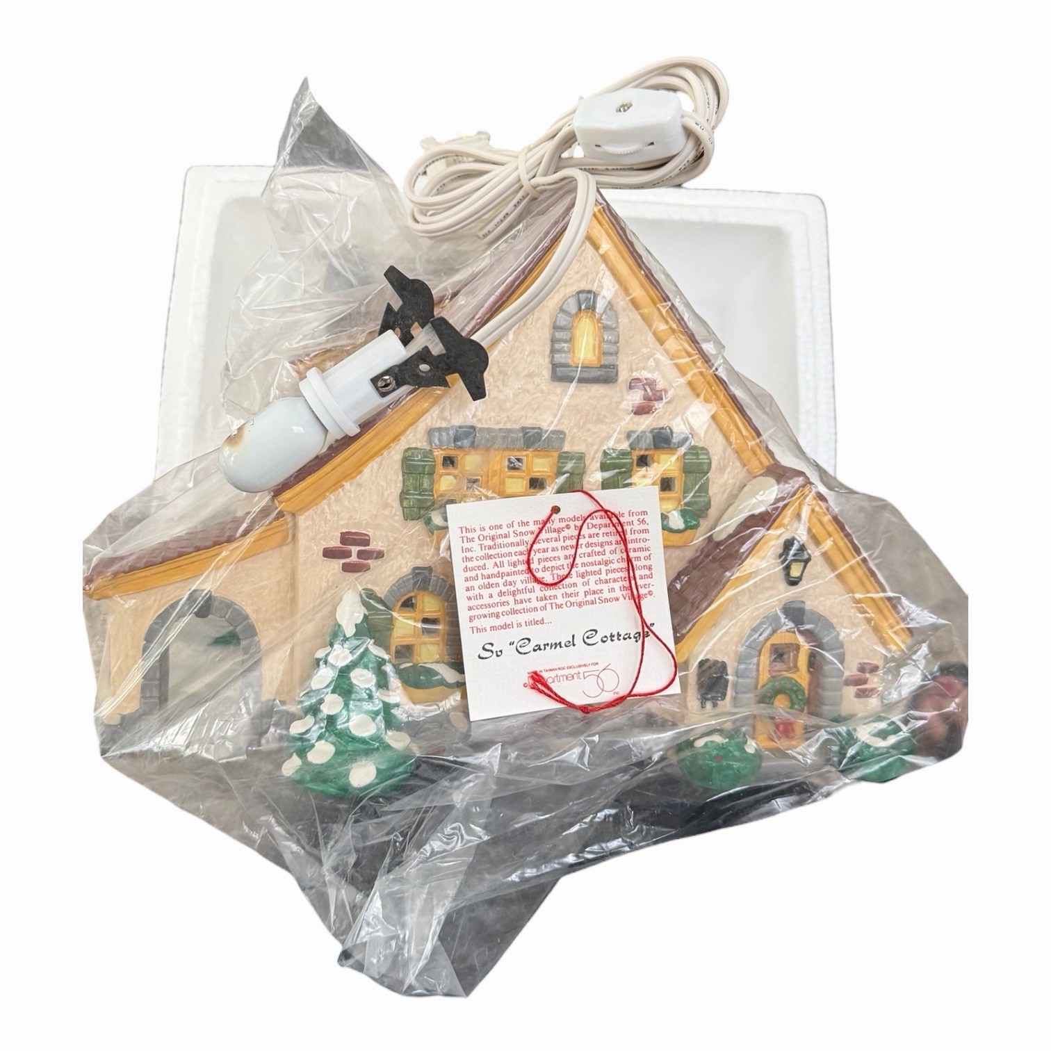 Vintage 1994 Dept 56 “CARMEL COTTAGE”Original Snow Village #54666 Handpainted
