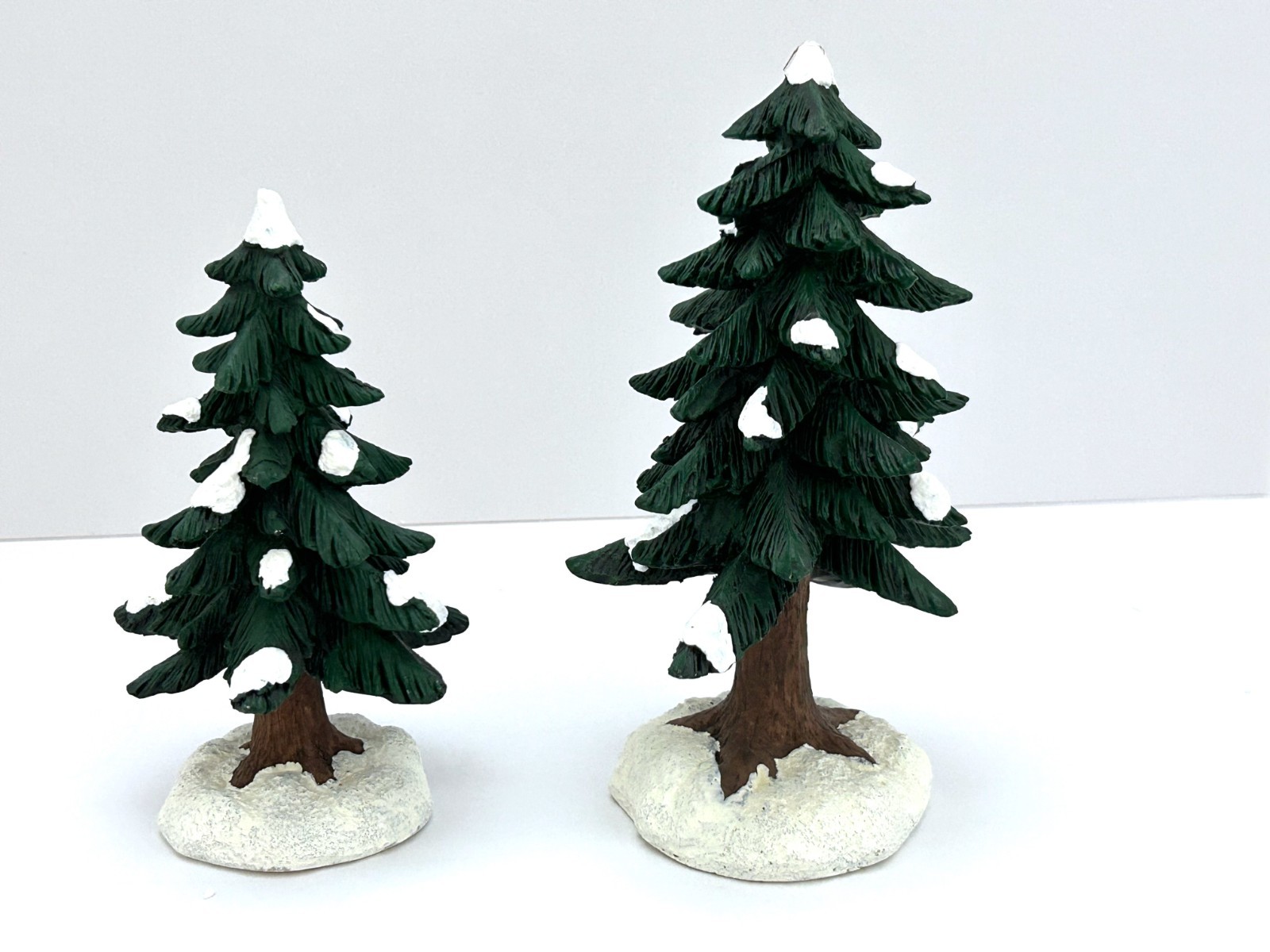 Vtg St Nicholas Square Village St. Nick’s Lake and 2 Porcelain Trees SNS Boxed