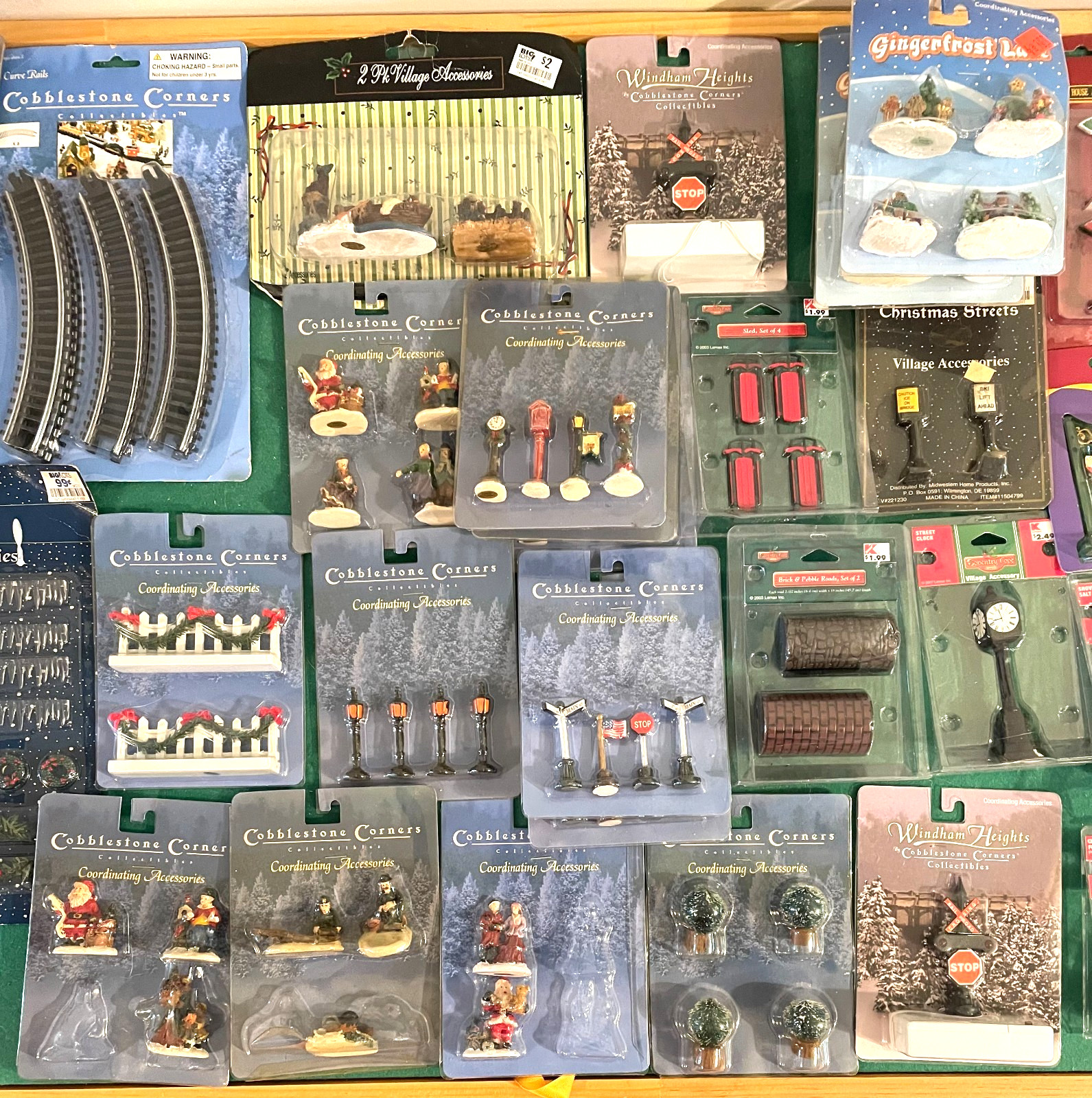 27 Assorted Mini Christmas Village Lot Cobblestone Corner-Gingerfrost Lane-More