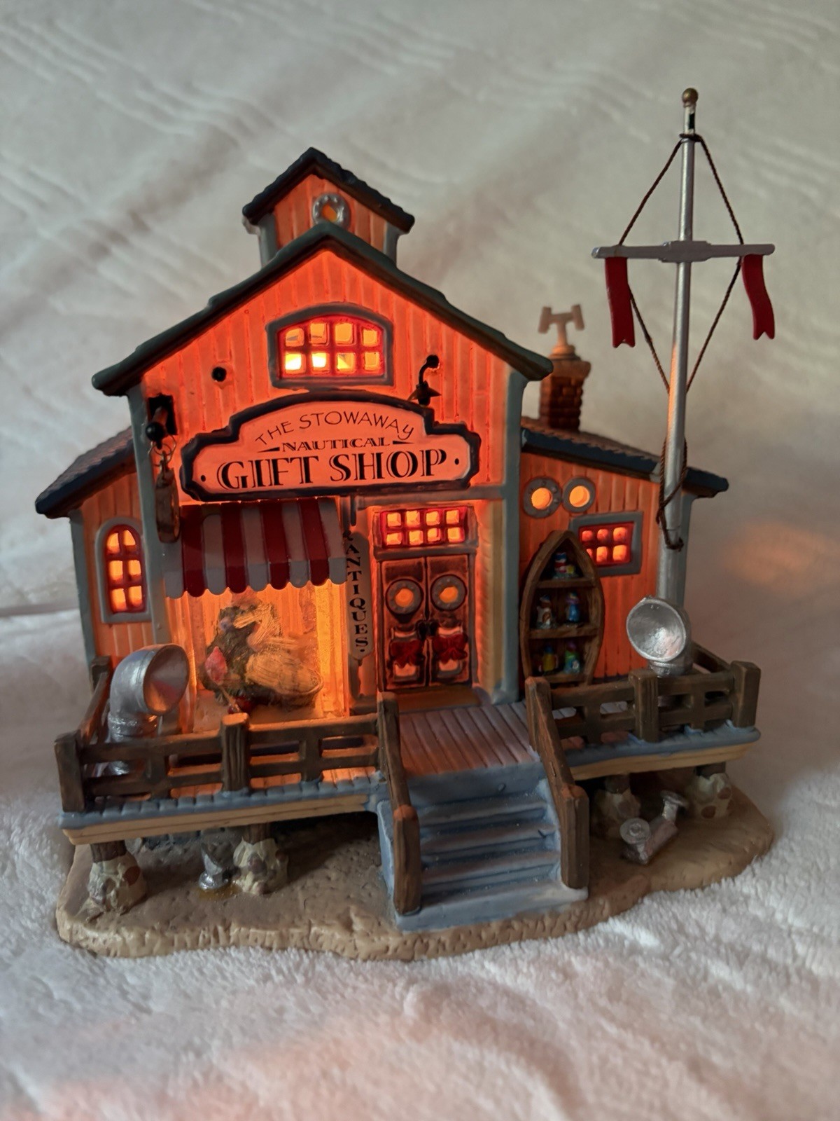 X-Mas Lemax Village Plymouth Corners The Stowaway Nautical Gift Shop New