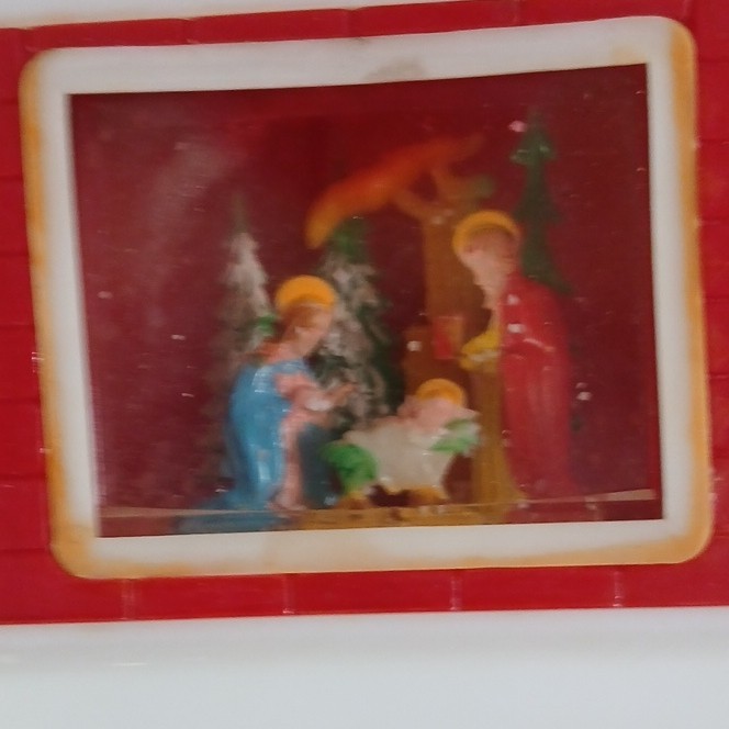 3 Vintage Plastic Christmas Decorations. Spinning Toy Steven Adler, Brite Star