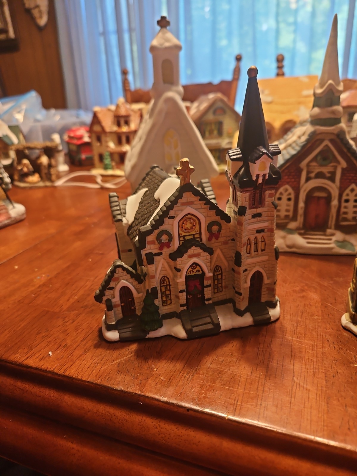 Lot of 7 Vintage Christmas Village Churches