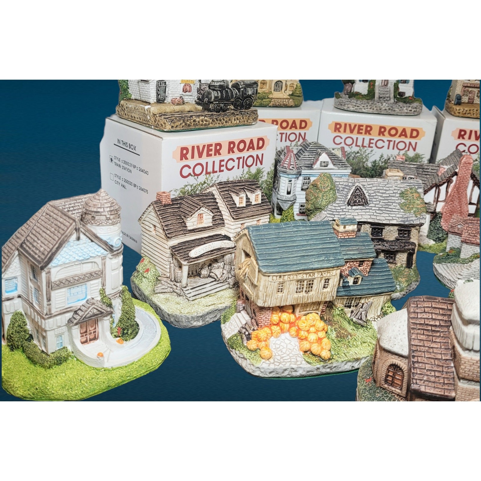 23 River Road Country Cottage Collection Village Buildings Taiwan Christmas Gift