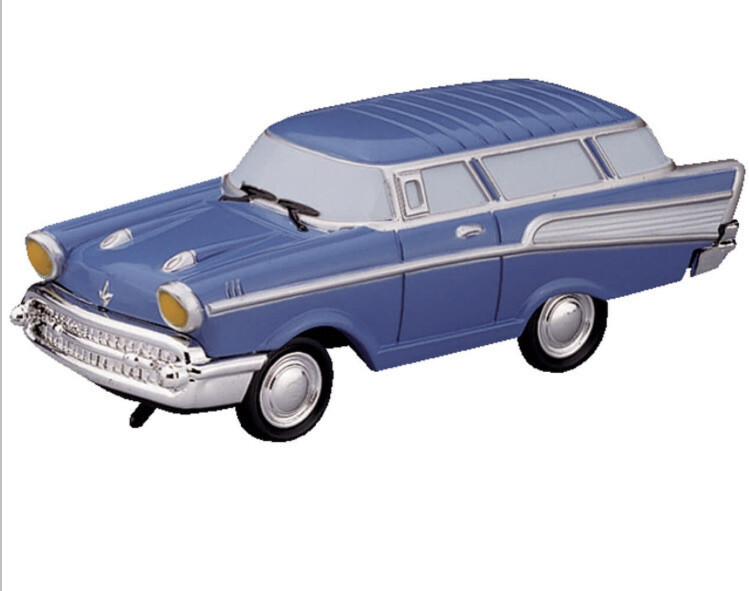 Lemax Blue Station Wagon Holiday Village Town Accessory-Train Accent