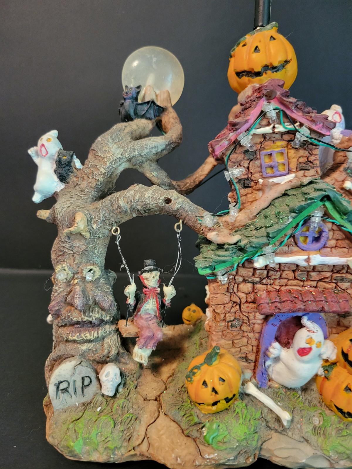 LED Product 12 Target Halloween Village Haunted Tree House Flying Witch READ