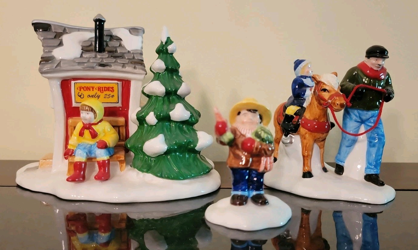 Dept 56 The Original Snow Village “Pint-Size Pony Rides” Retired #54534 EUC