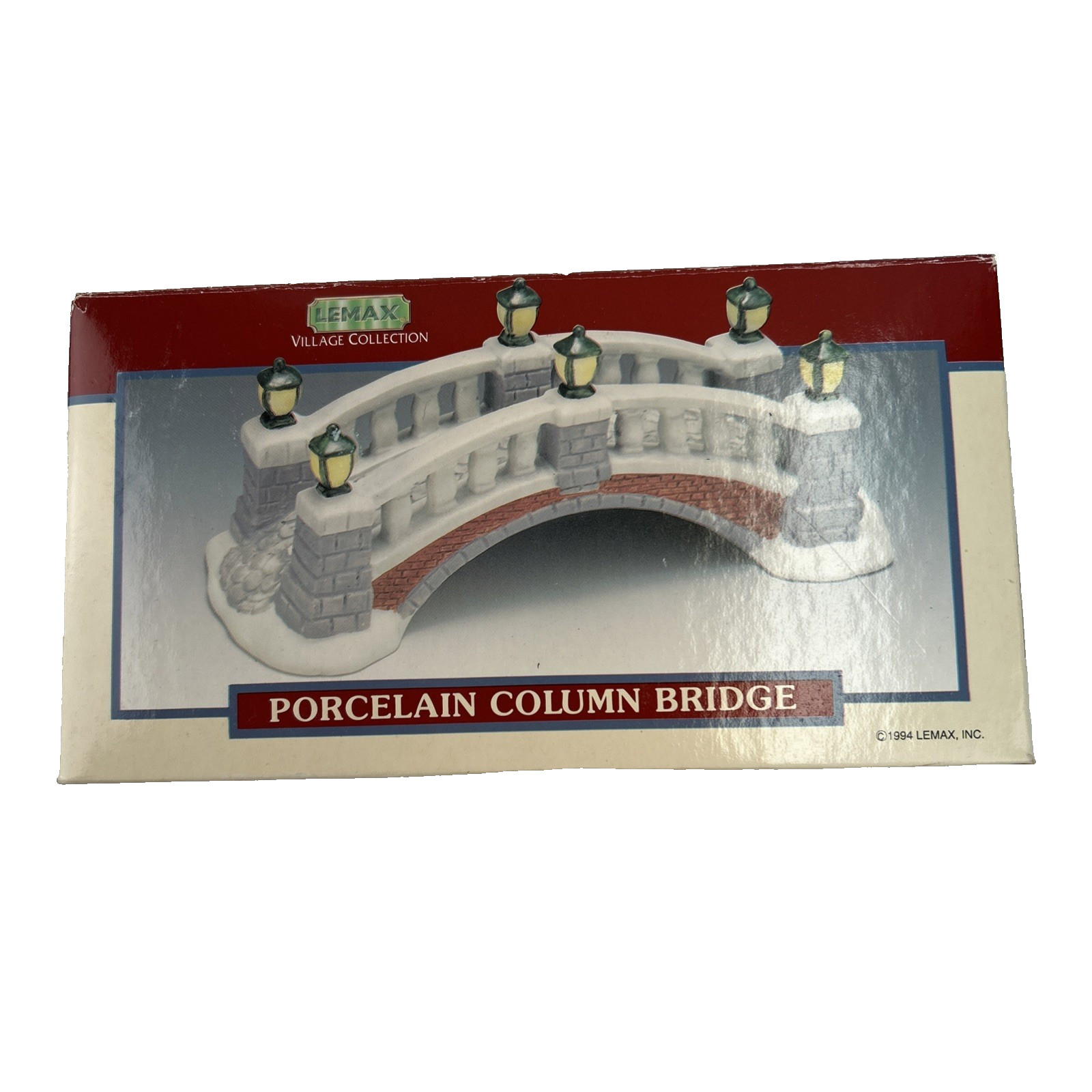VTG Lemax Village Collection Porcelain Column Bridge 7.25″ #43127 1994 Origl Box