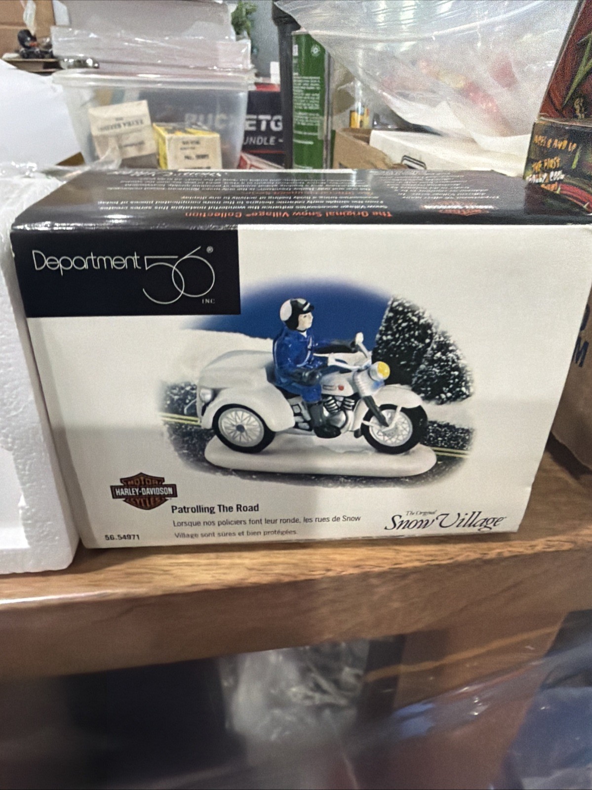 Dept 56 Snow Village: Patrolling the Road, 56.54971, Harley-Davidson Police Bike