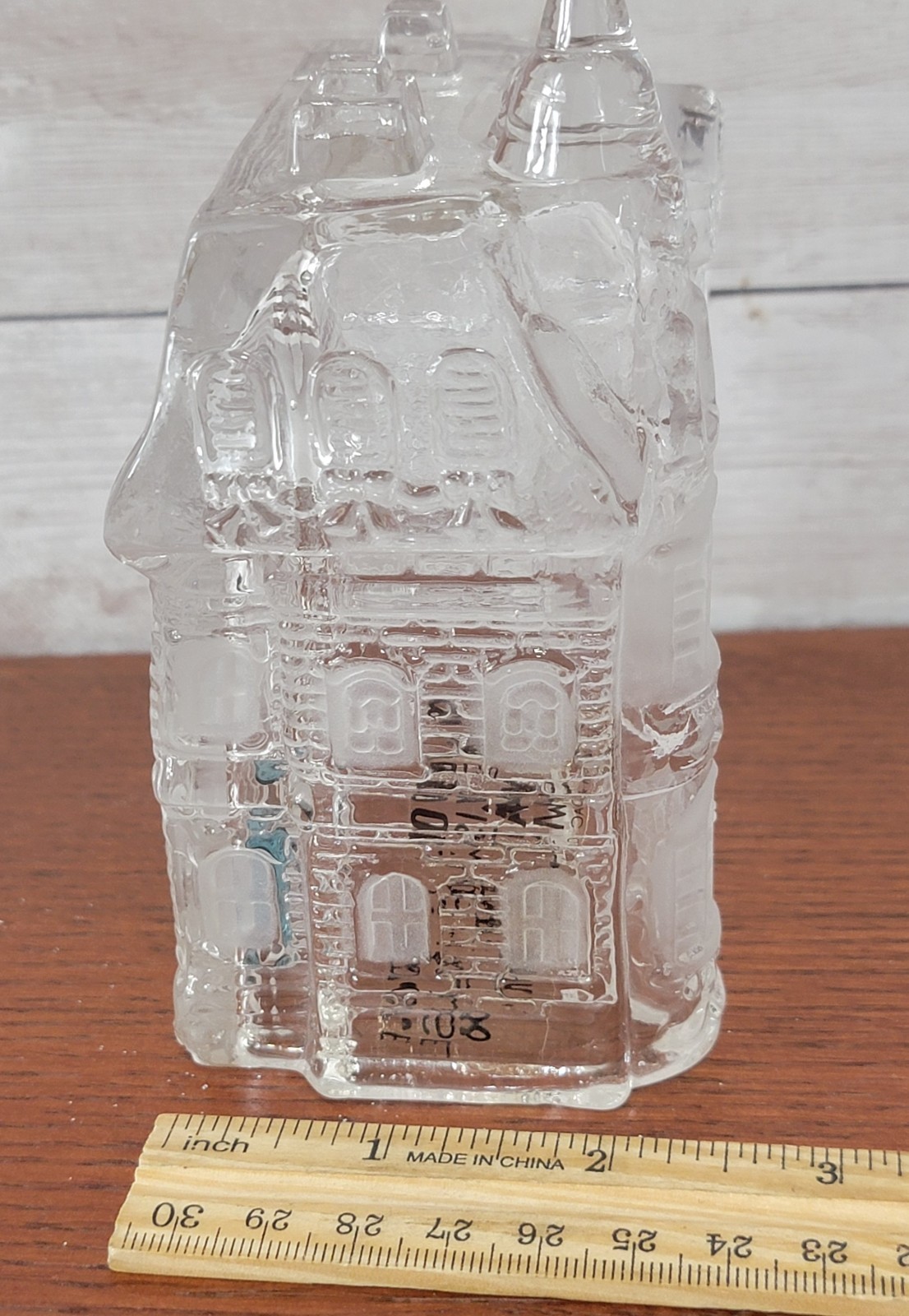 3 Vintage Clear Glass Christmas Village Buildings Church Storefront Houses