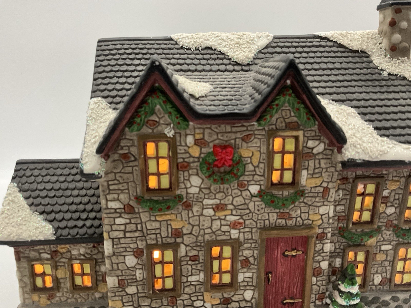 St.Nicholas Square Village “Stone Cabin” Illuminated Christmas House