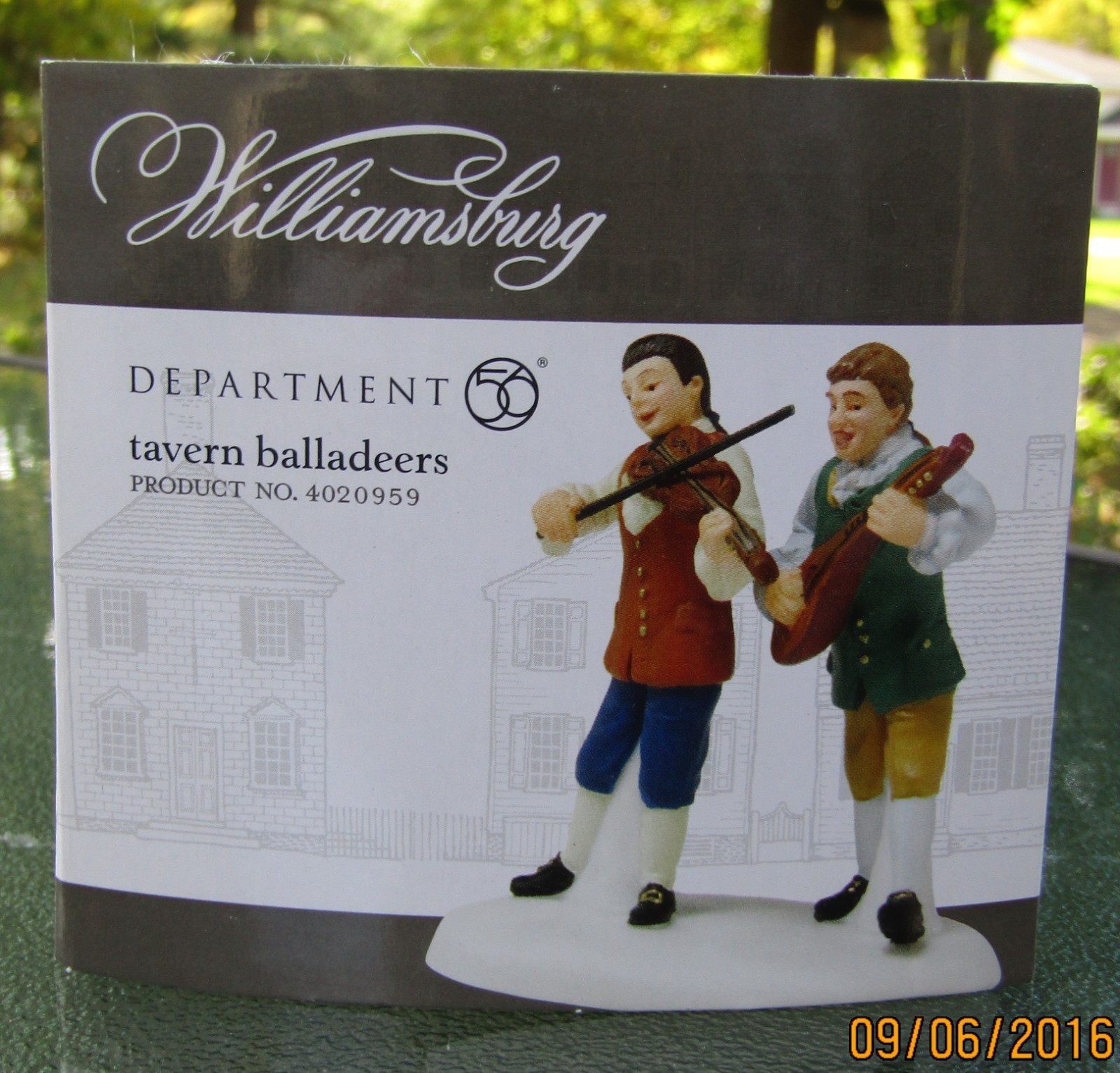 2011 Department 56 Williamsburg #4020959 TAVERN BALLADEERS Retired Unused Sealed