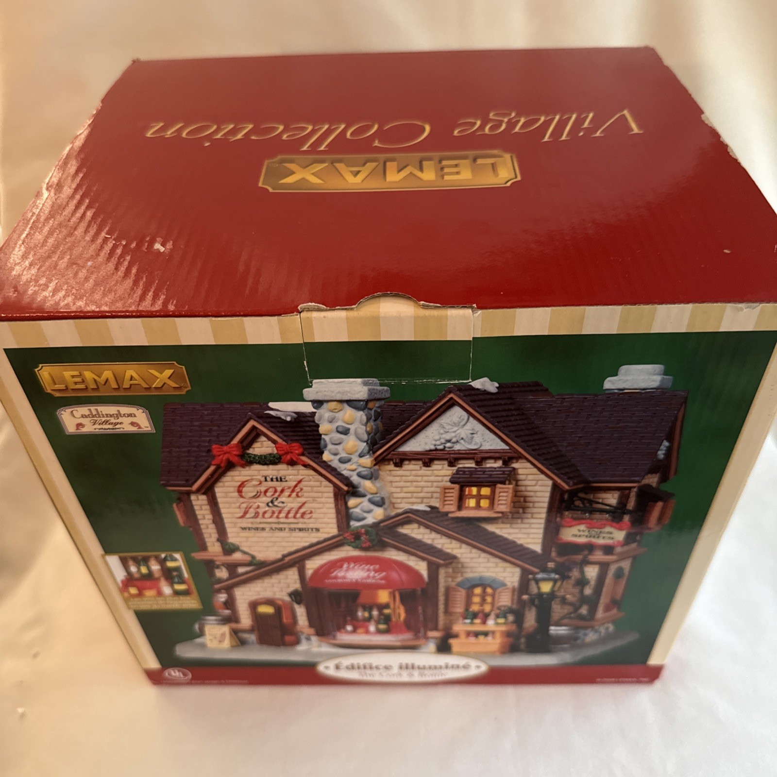 Lemax The Cork & Bottle Lighted Building 2008 Wine Spirits winery Tasting
