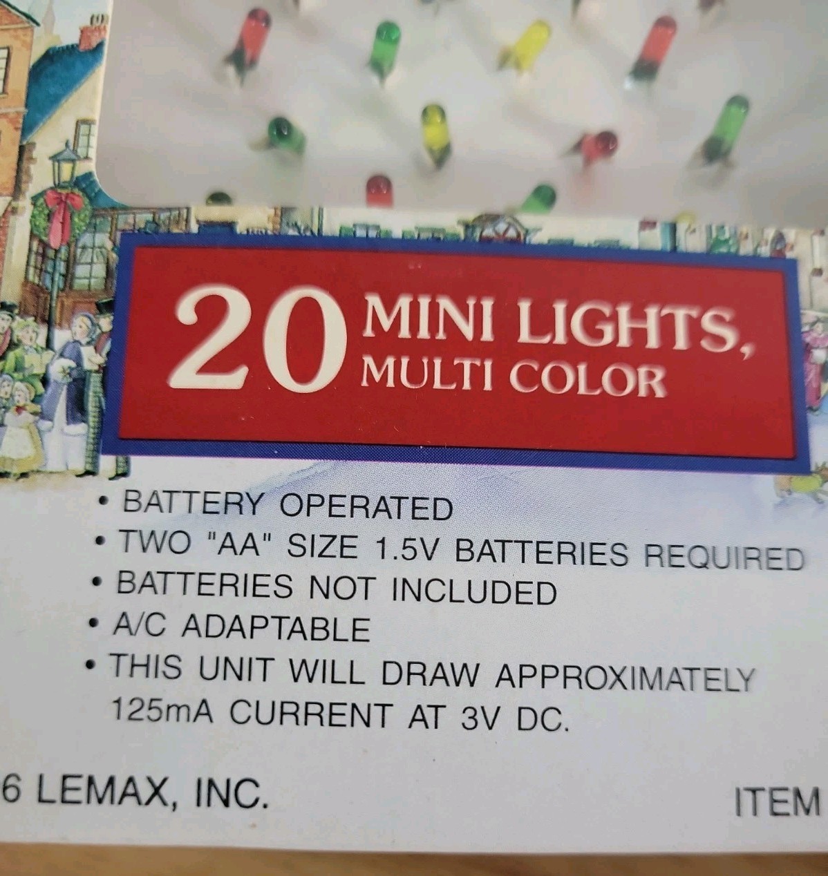 Lemax Village Mini Lights Lot Of 3 Sets 20 Ct Clear & Multi 1996 Battery/AC