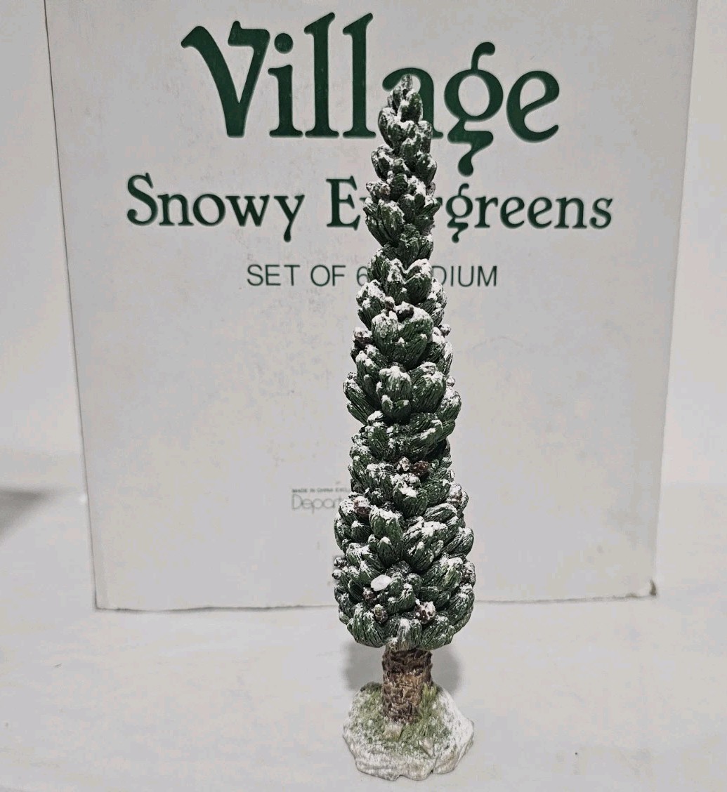 Genuine Dept. 56 1995 Snowny Evergreens- 5 Medium Trees #52613 4 To 7 Inches