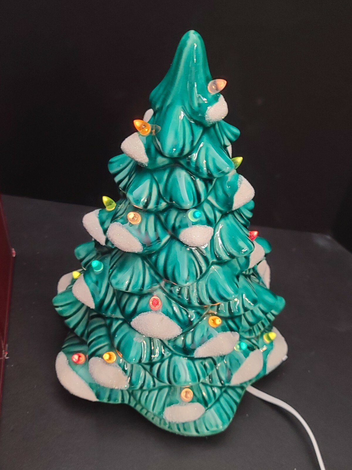 St. Nicholas Square Lighted 11″ Ceramic Christmas Lighted Tree IN BOX