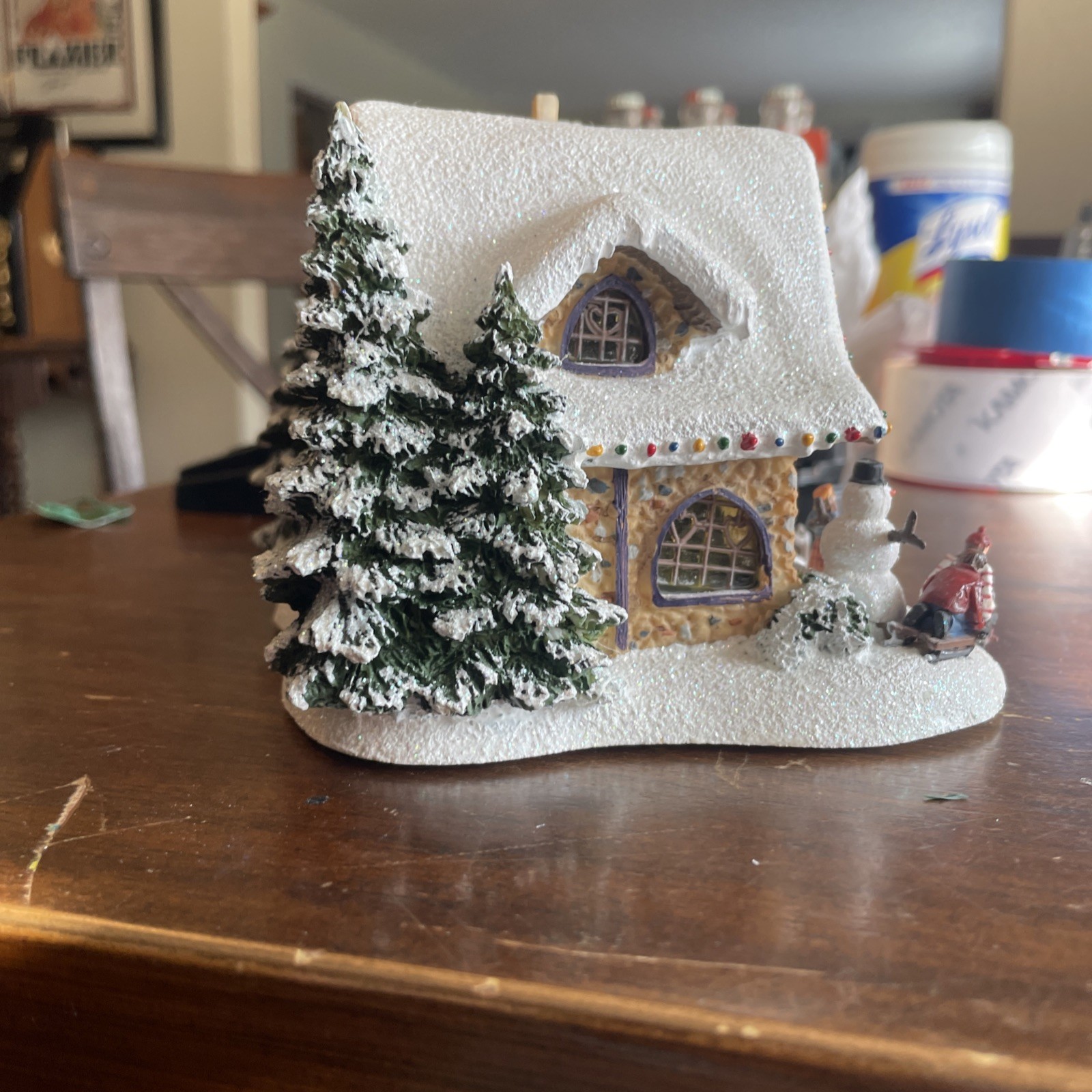 2006 Thomas Kinkade Christmas Village Sweetheart Cottage Teleflora Works