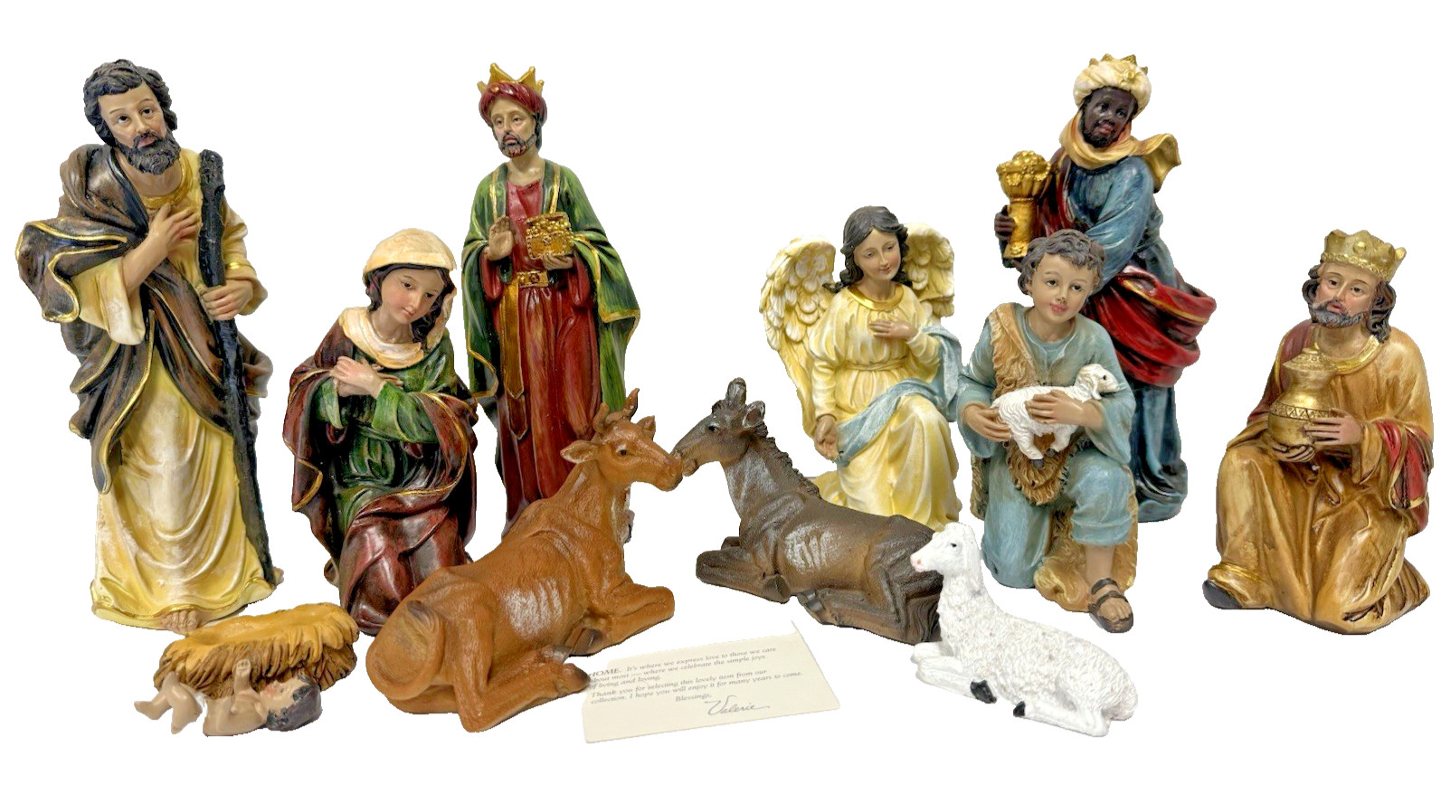 Nativity Set by Valerie Parr Hill 12 Pc Holy Family Large 10 in Rare Beautiful