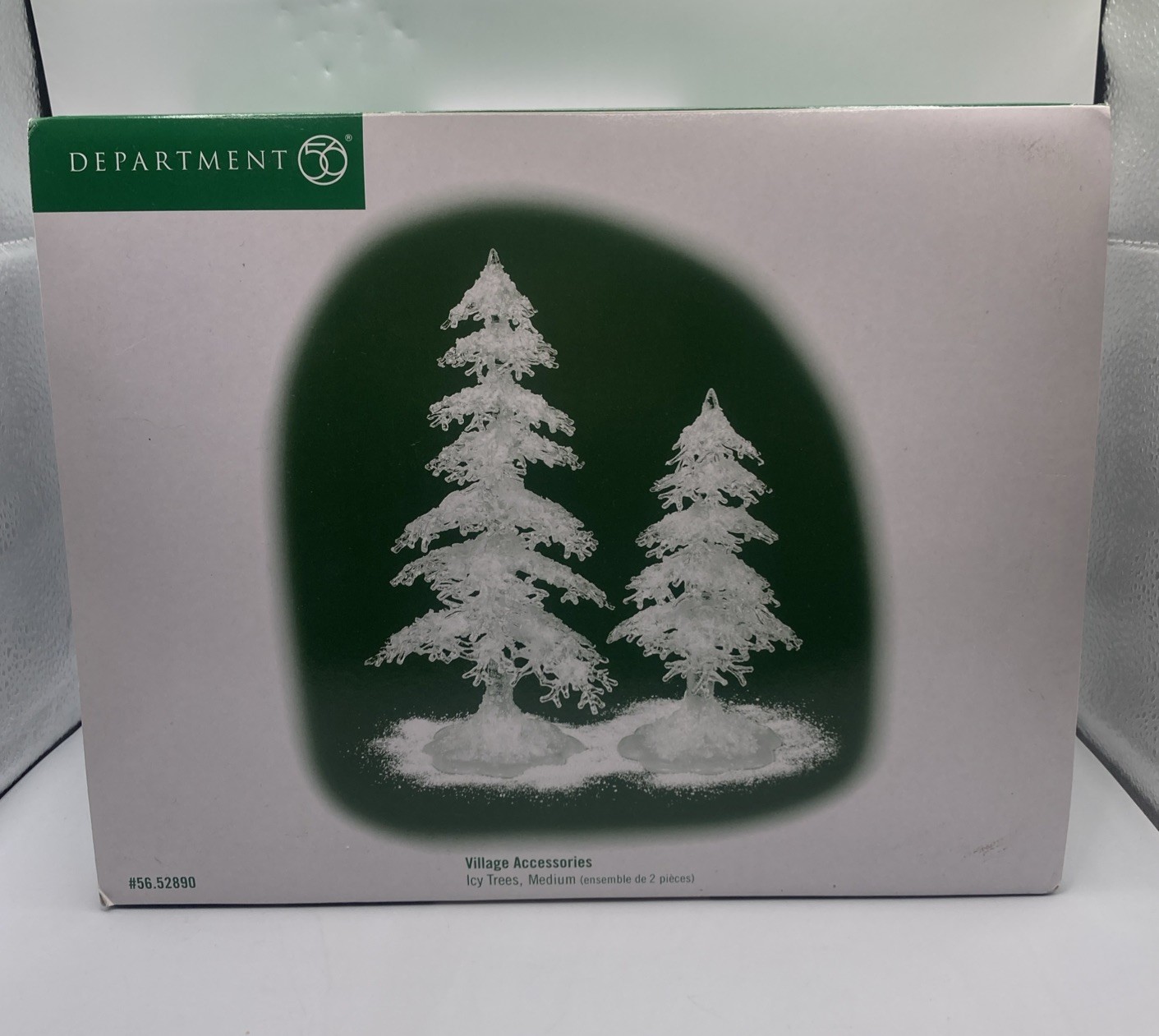 Vintage Dept 56 Icy Trees Medium Set of 2 #56.52890 Village Accessories NIB