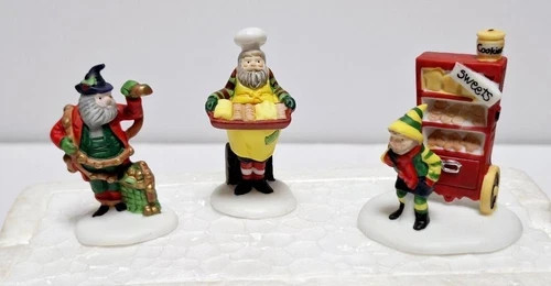 Dept. 56 “Baker Elves” 3 pc Heritage Village Collection 5603-0 Serving Sweets