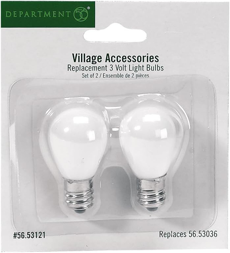 Department 56 Accessories for Villages Replacement 3-Volt Light Bulb, White, 2 C