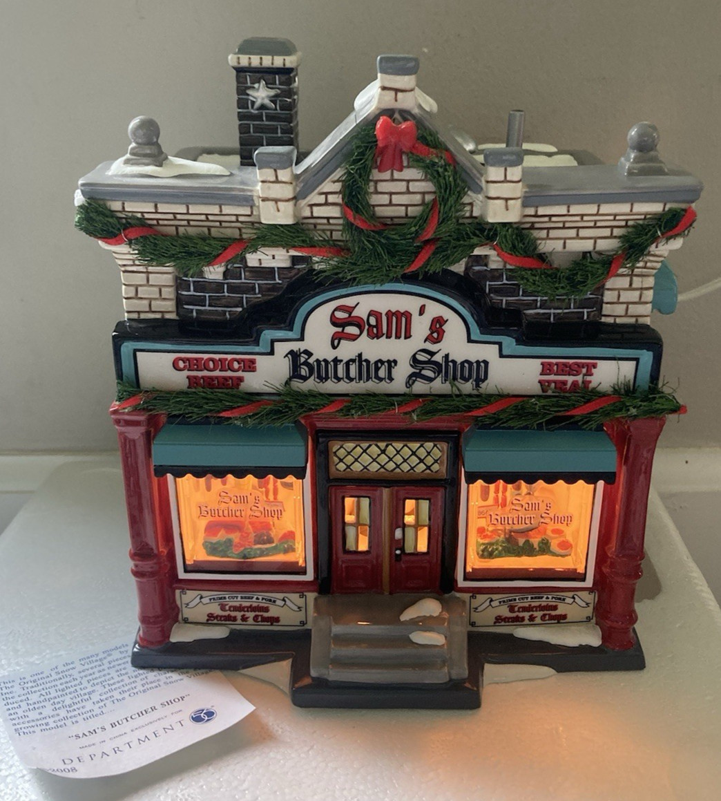 Department Dept. 56 Snow Village “Sam’s Butcher Shop” #799931 EUC