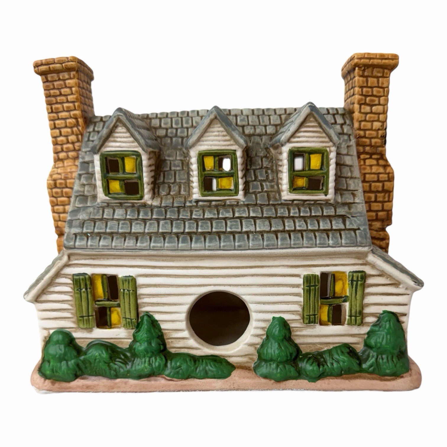 VTG 1986 LEFTON “KINGS COTTAGE” Colonial Village Hand Painted Porcelain Lighted