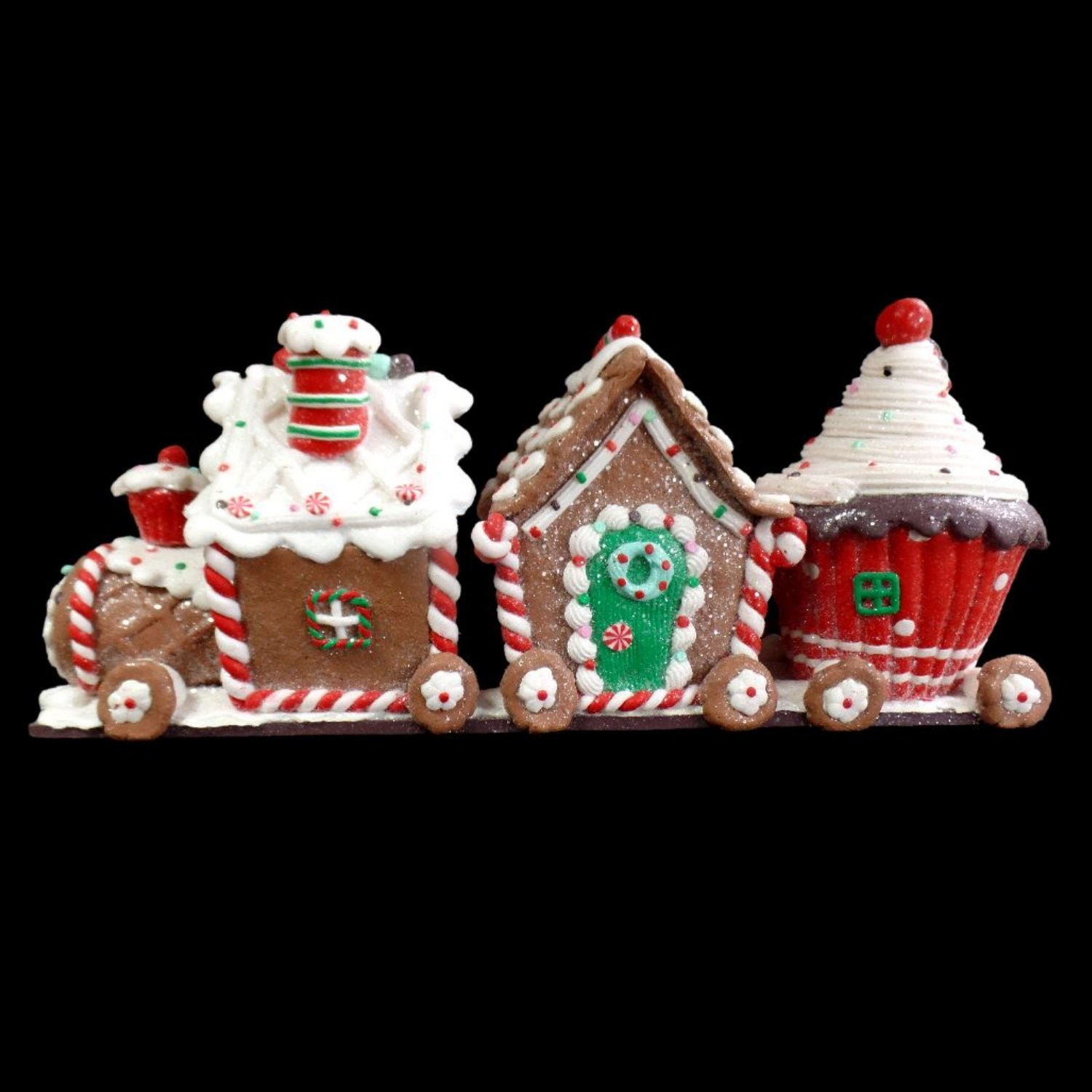 GINGERBREAD CHRISTMAS HOLIDAY TRAIN / AMAZING DETAILS / OVER A FOOT LONG!