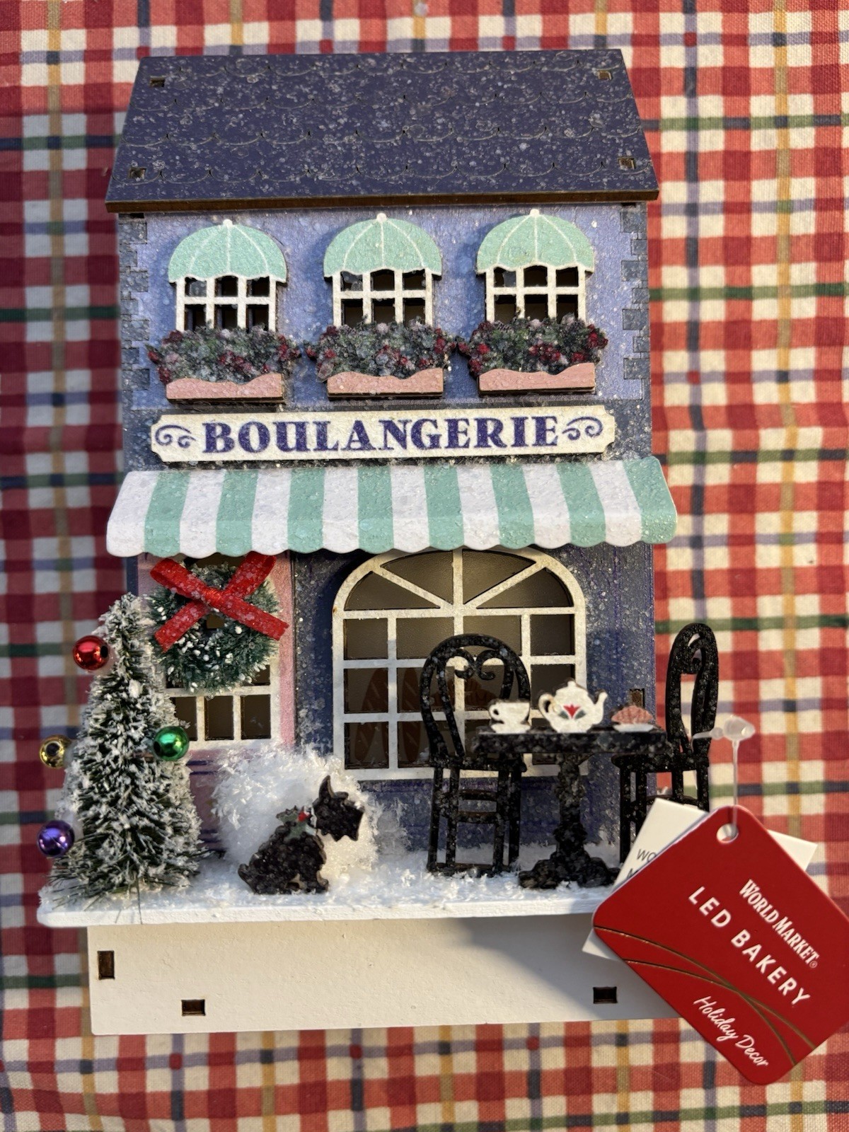 World Market 2025 Laser Cut Wood LED “Boulangerie” LED Bakery New With Tags