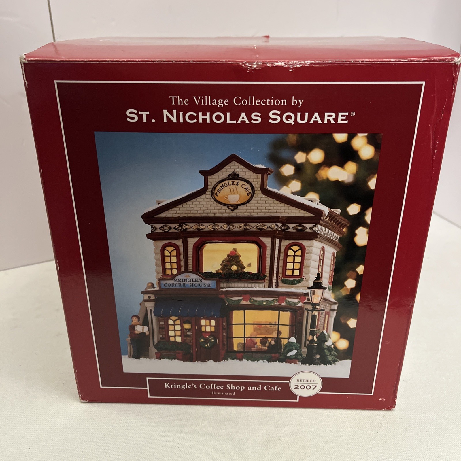 2005 ☕️ Village Collection St. Nicholas Square Kringle’s Coffee Shop And New NIB