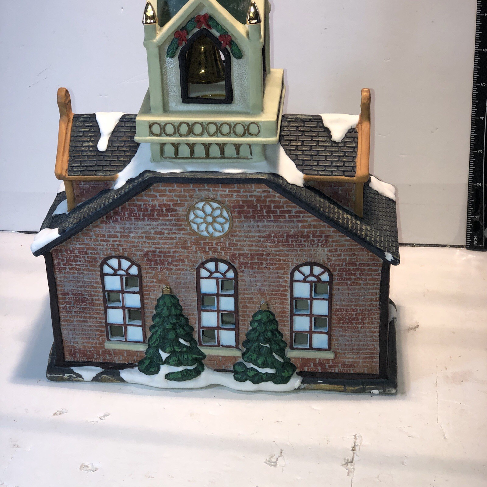 Hand Painted Fine Porcelain Collectible Church 9 Pc Set Only 2 Pc. in Set