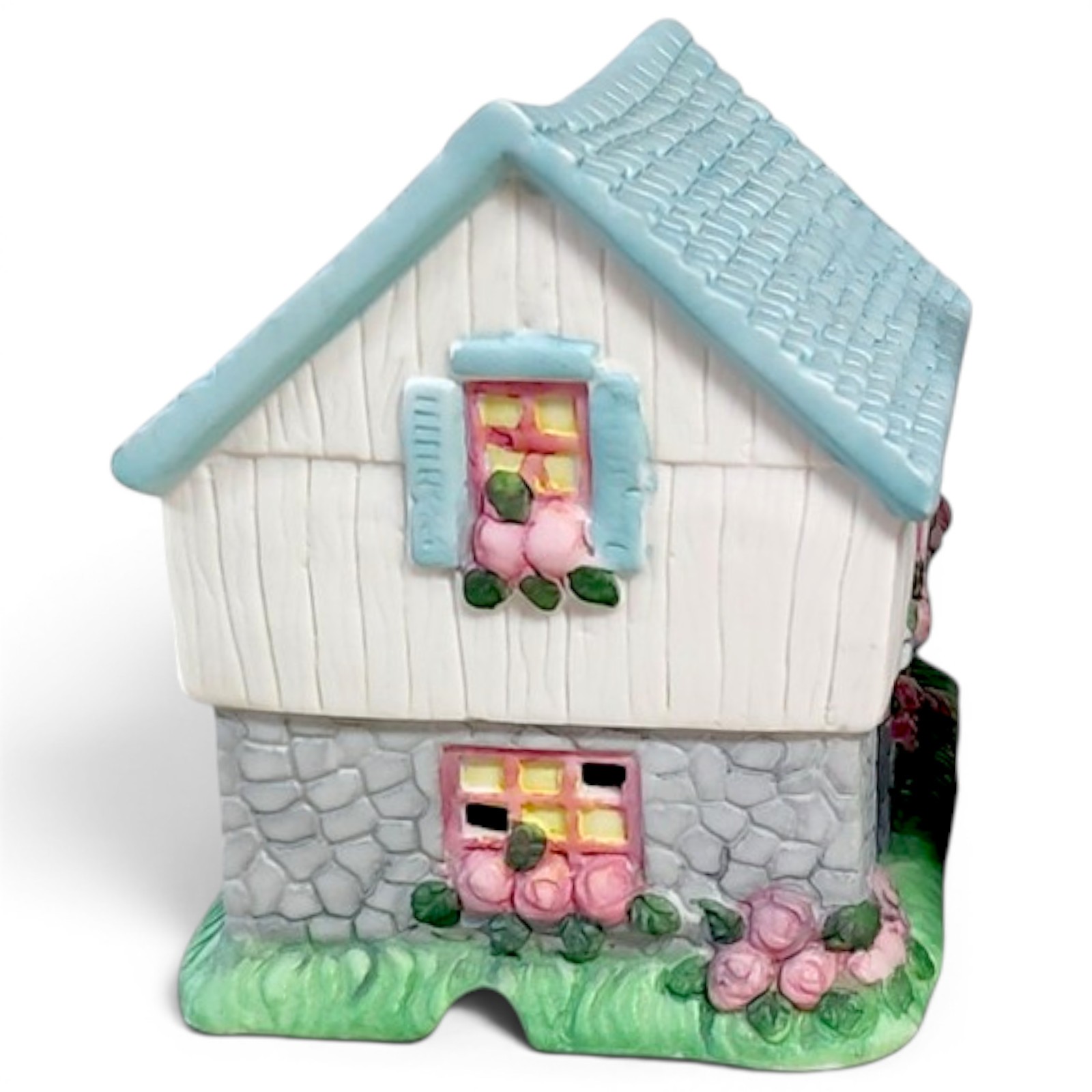 VTG 1993 Yi Cheing Spring Porcelain Village Store Flower Shop Miniature 4.5″