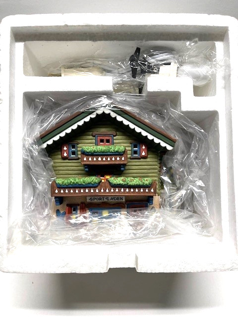 Department 56 Alpine Village Series “Sport Laden” Sports Shop NEW