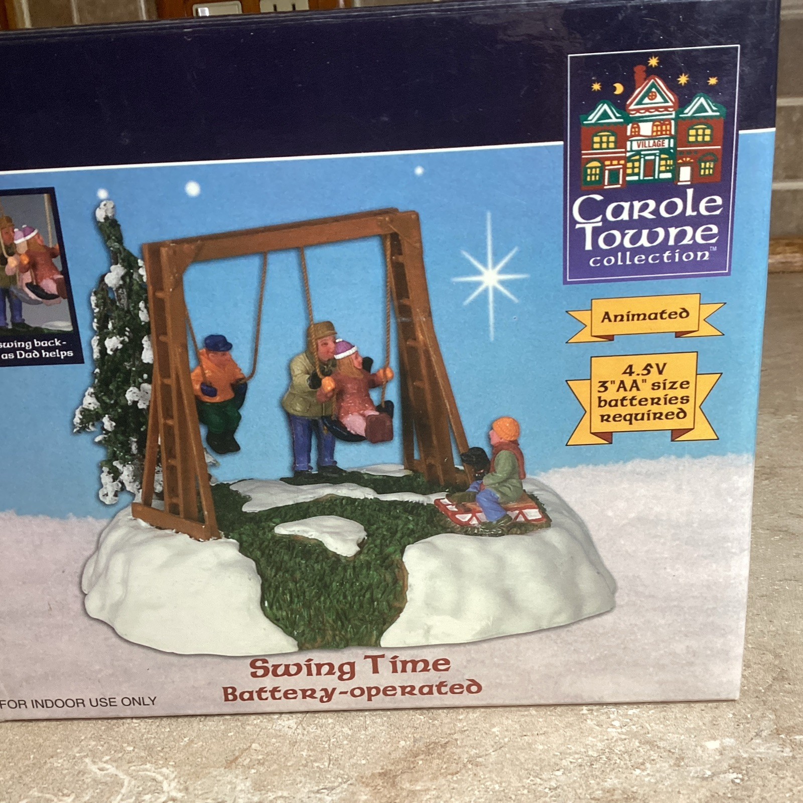 Lemax 2004 Carole Towne Christmas Village Animated Swing Time #44192-New