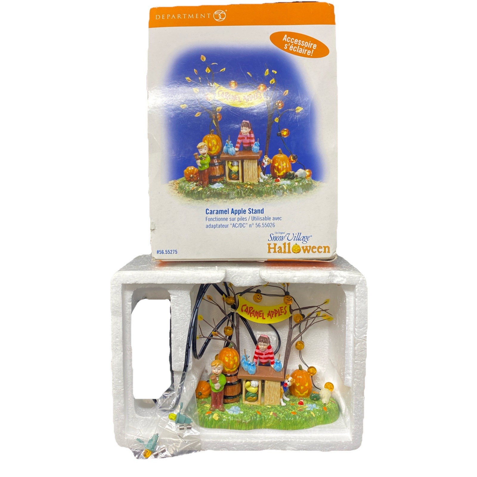 Dept 56 Caramel Apple Stand Halloween Lighted Village Accessories #55275
