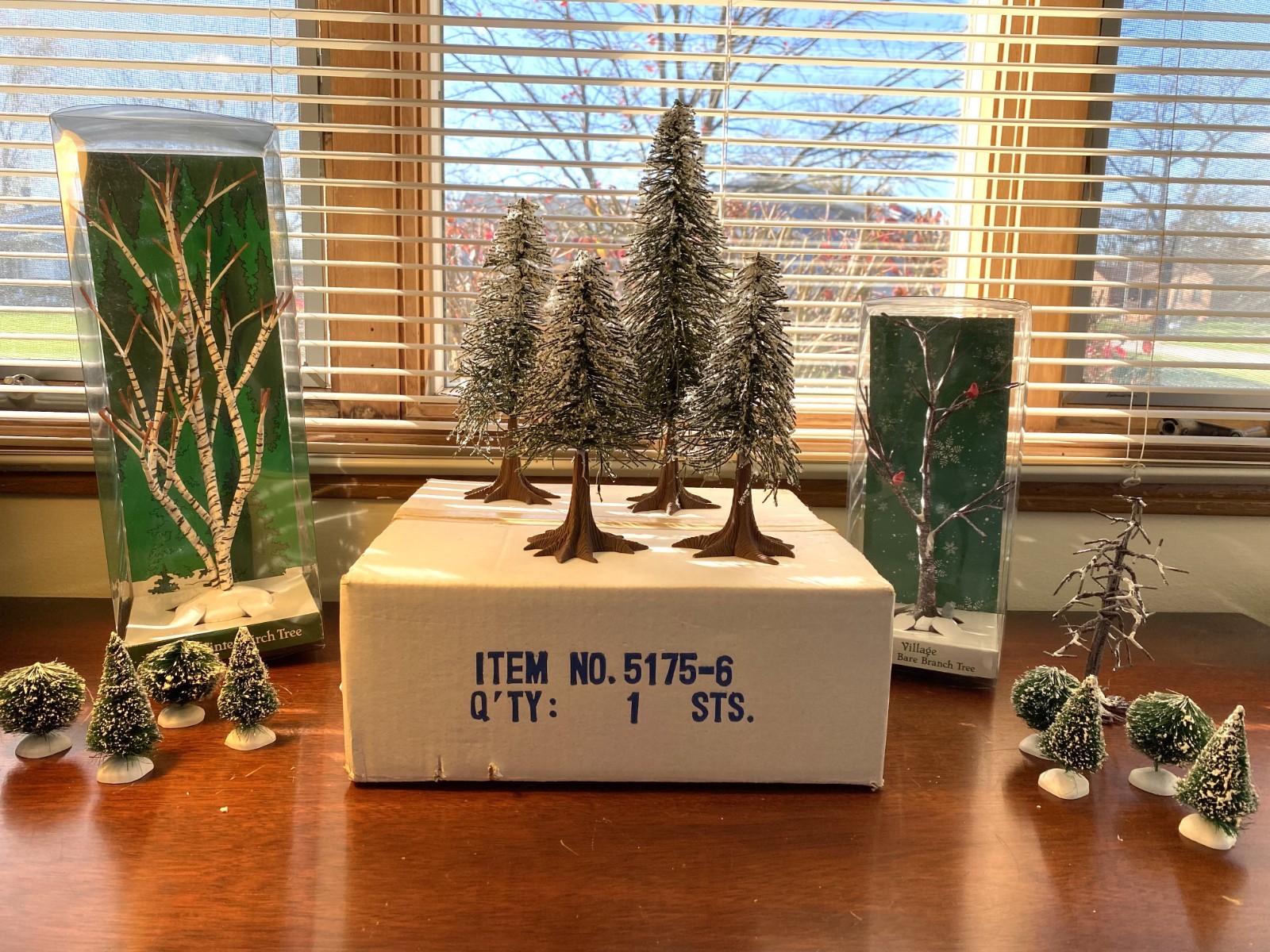 Dept. 56 Village Winter Birch, Frosted Bare Branch Tree, Frosted Pine Trees ++