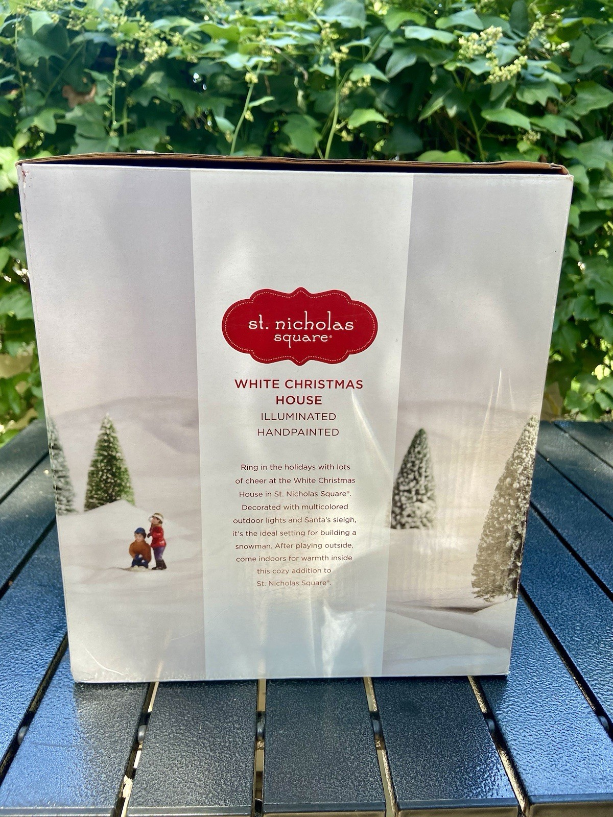 St Nicholas Square Village – White Christmas House LED Lighted – New in Box