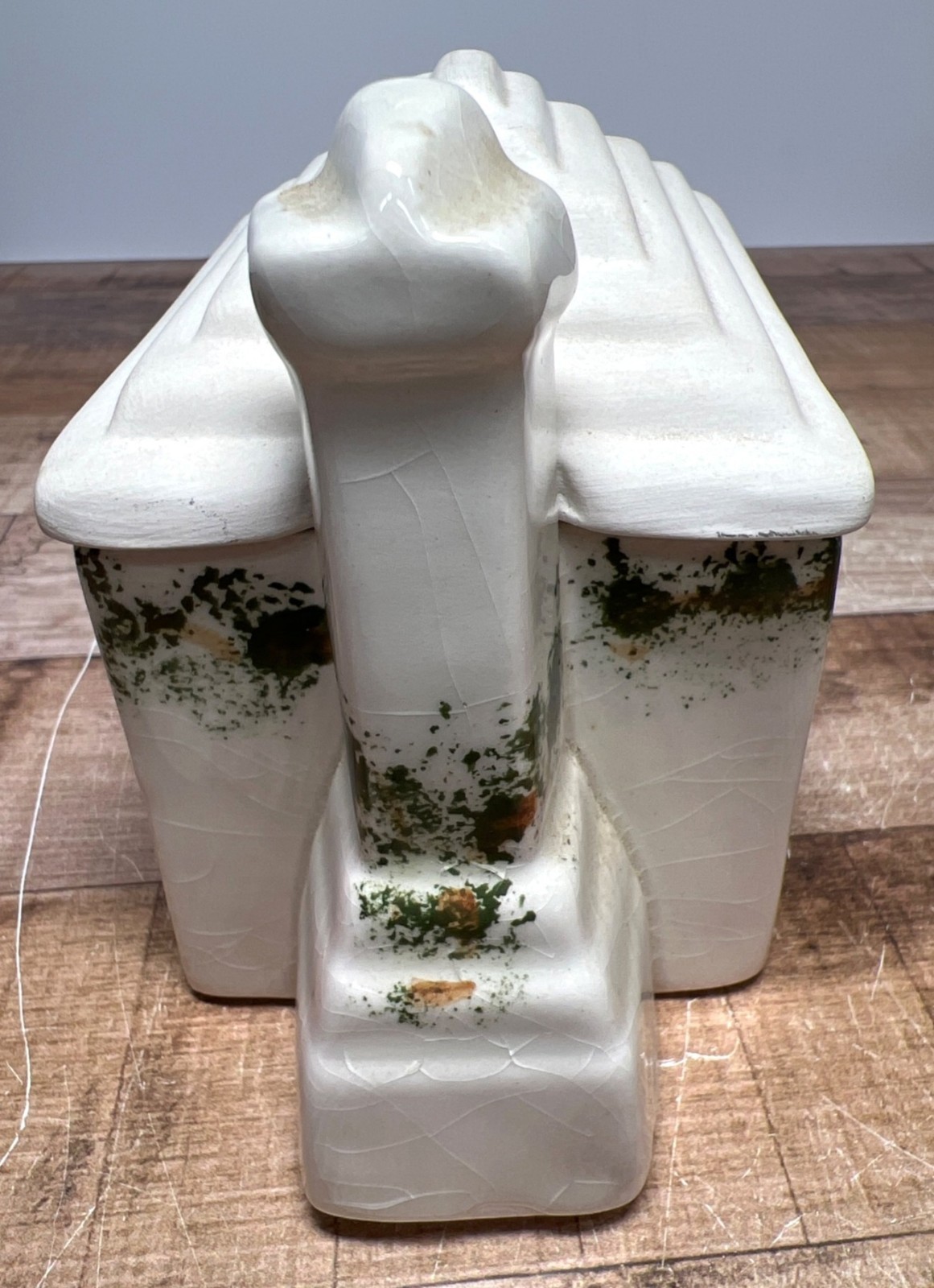 Vintage Hand-Painted Ceramic Cottage House With Lid