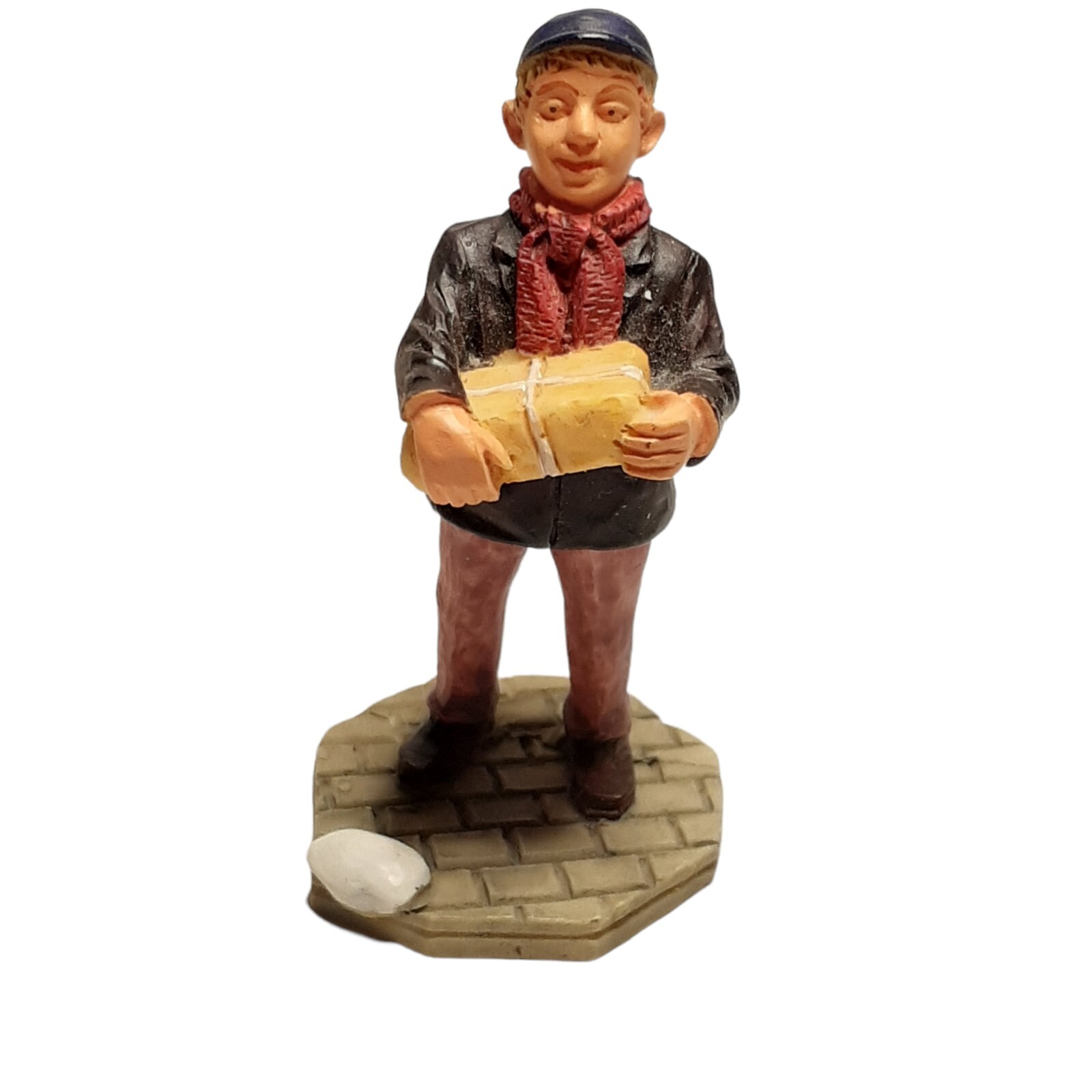Lemax Christmas Village Figurine Boy w/ Baseball Cap carrying a Package Retired