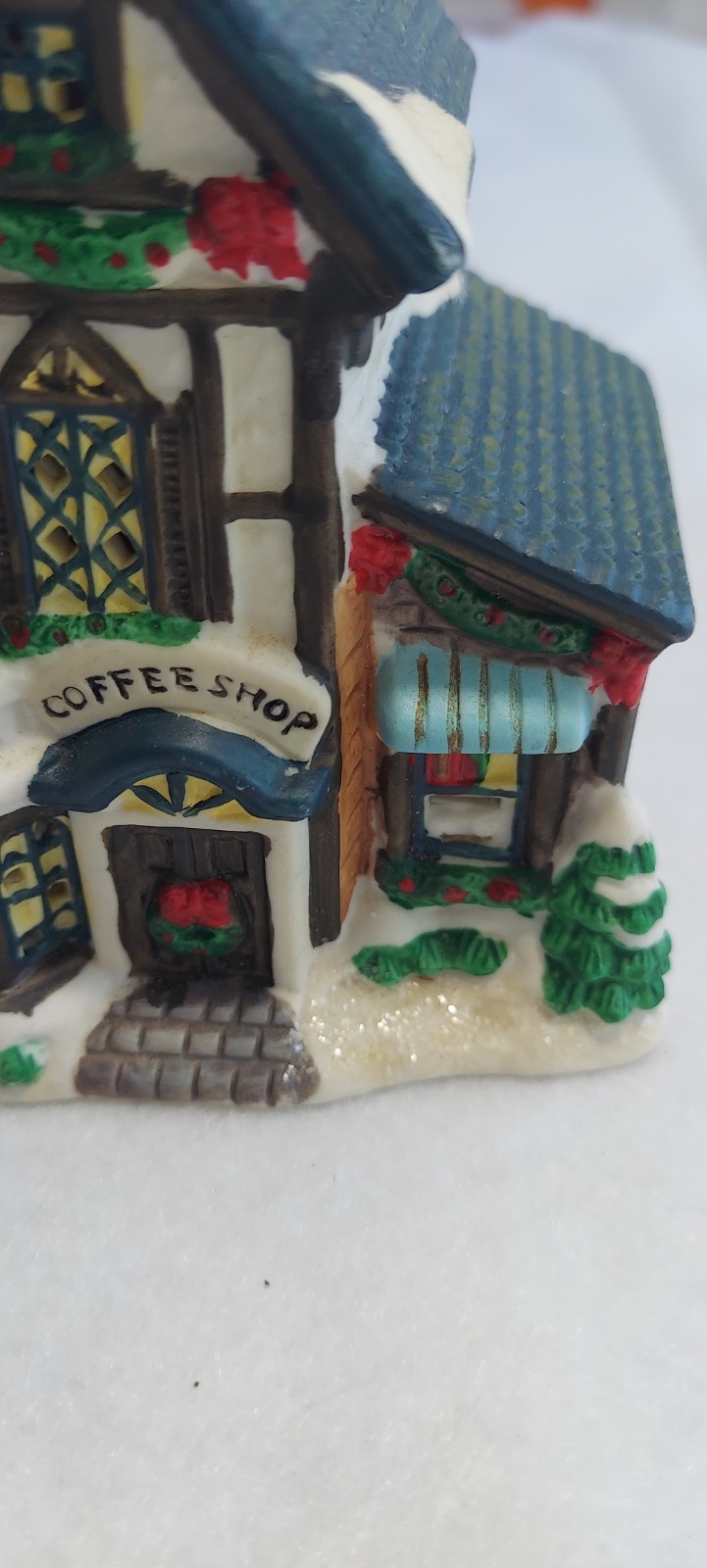 Coffee Shop Christmas Village Coffee Ceramic Shop 4.5″ Tall ***READ AND See Pics