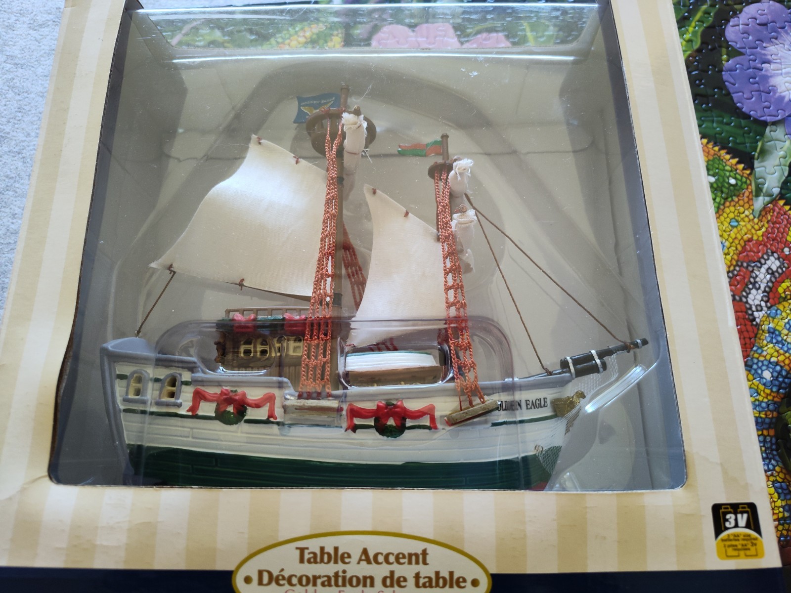 2005 Lemax Village Golden Eagle Schooner Boat Ship 54378 Lighted Table Accent